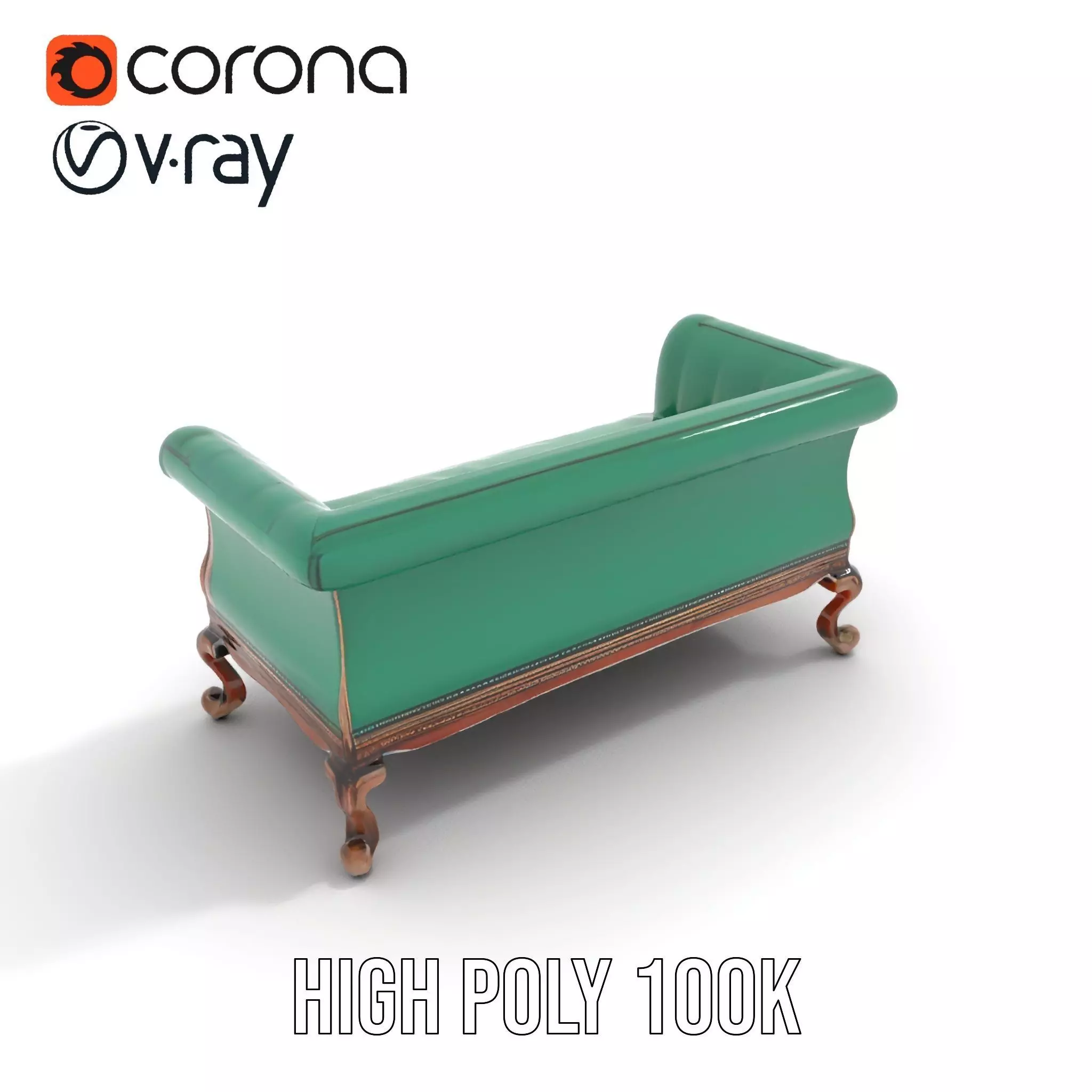 Elegant Emerald Sofa model pack Low-poly 3D model_31