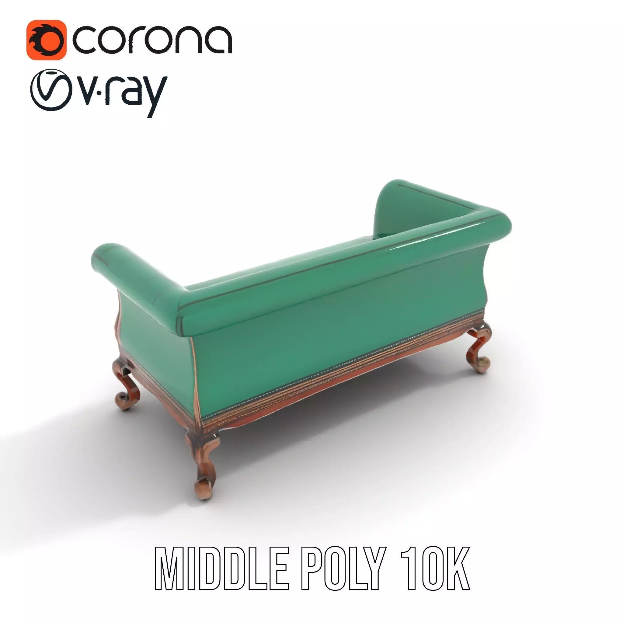 Elegant Emerald Sofa model pack Low-poly 3D model_5