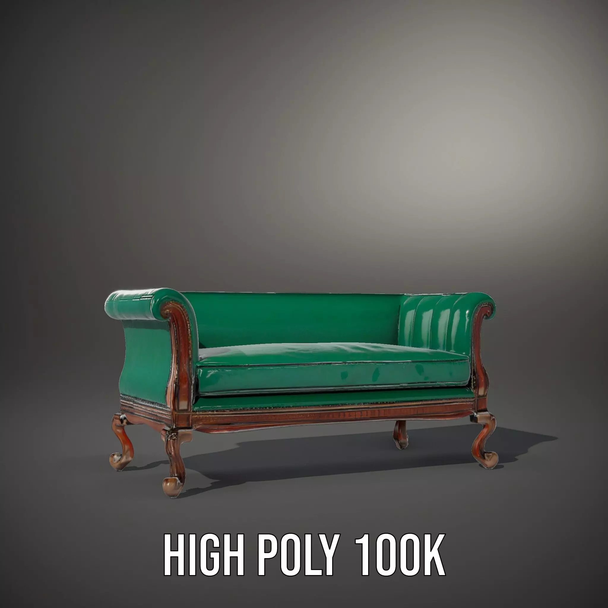 Elegant Emerald Sofa model pack Low-poly 3D model_10