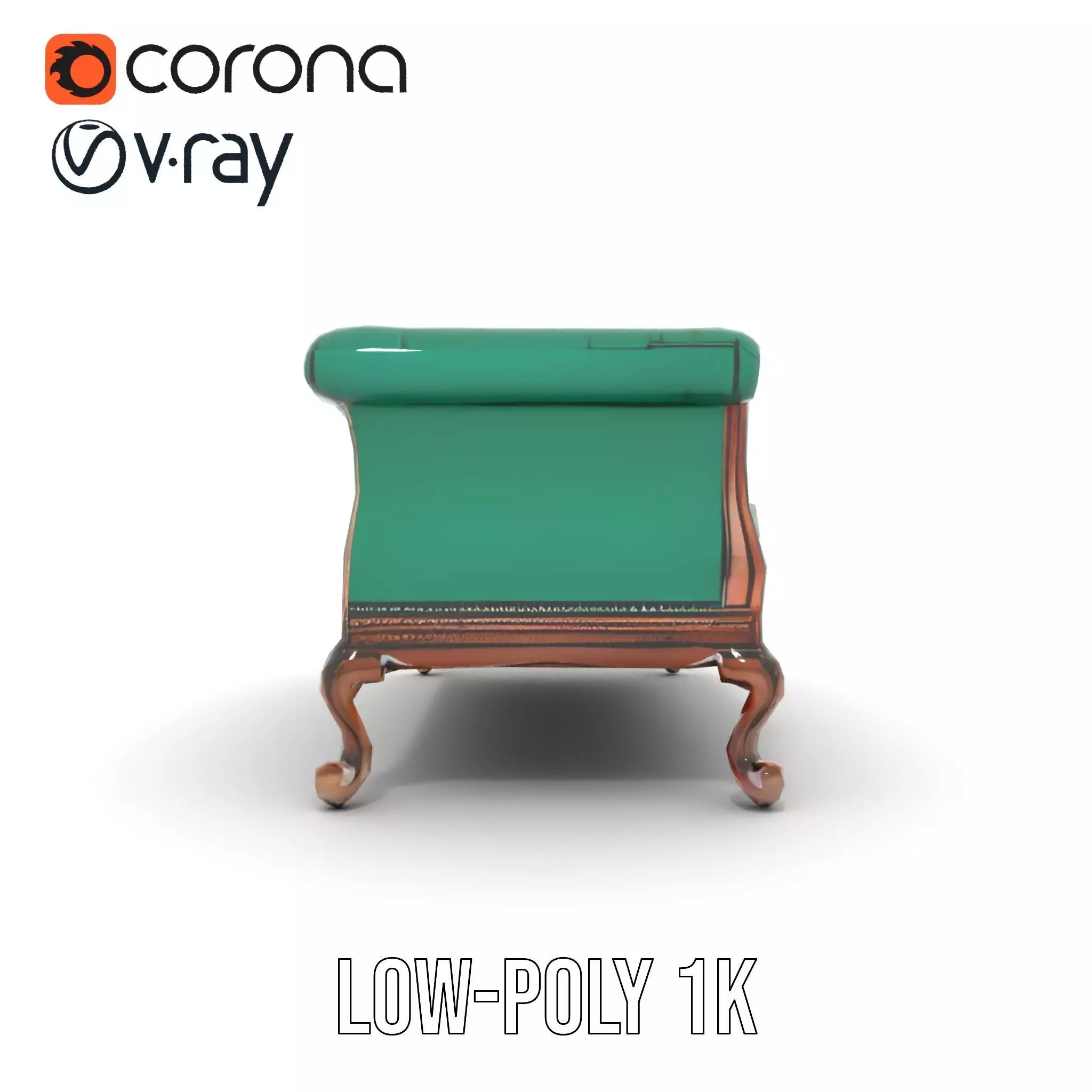 Elegant Emerald Sofa model pack Low-poly 3D model_14