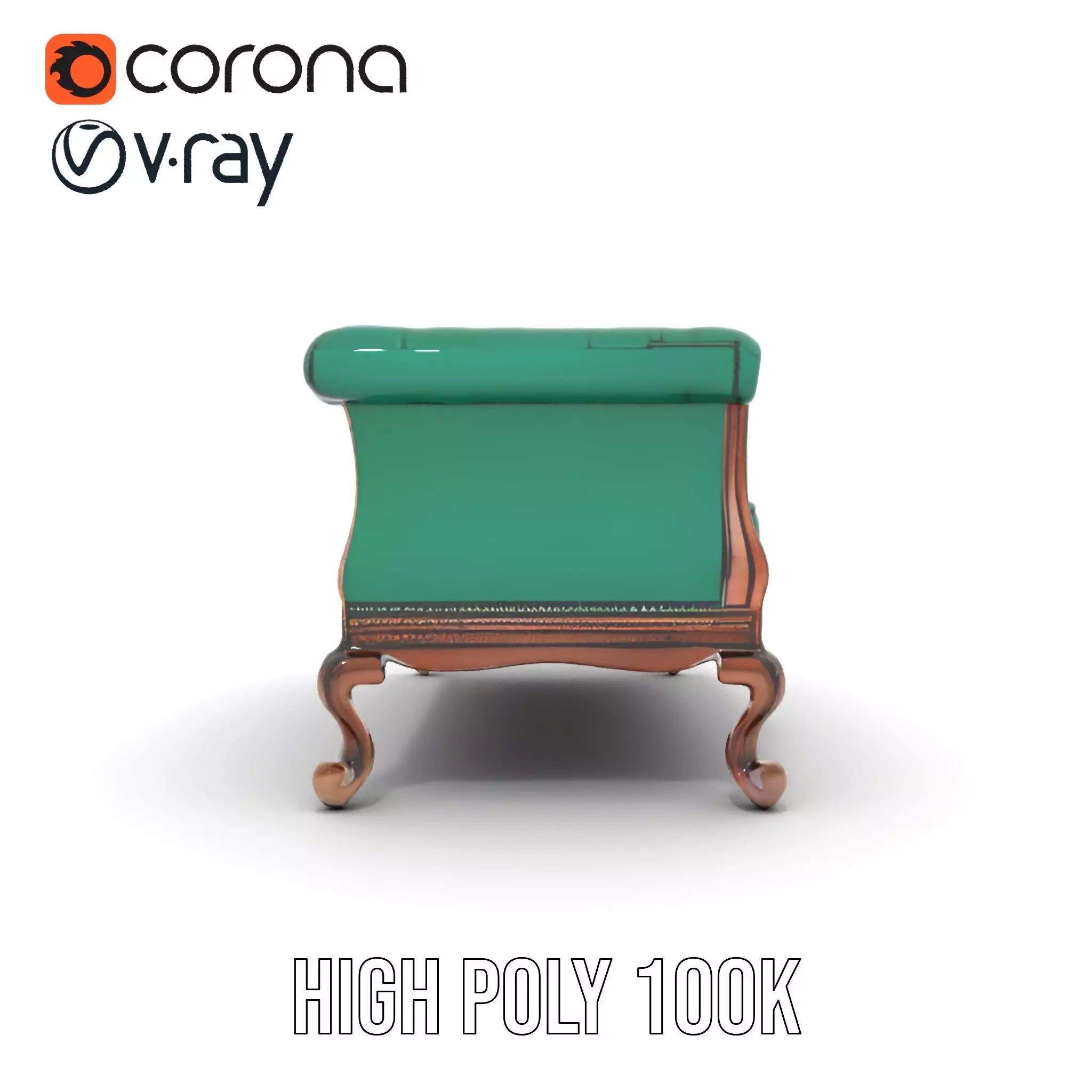 Elegant Emerald Sofa model pack Low-poly 3D model_28