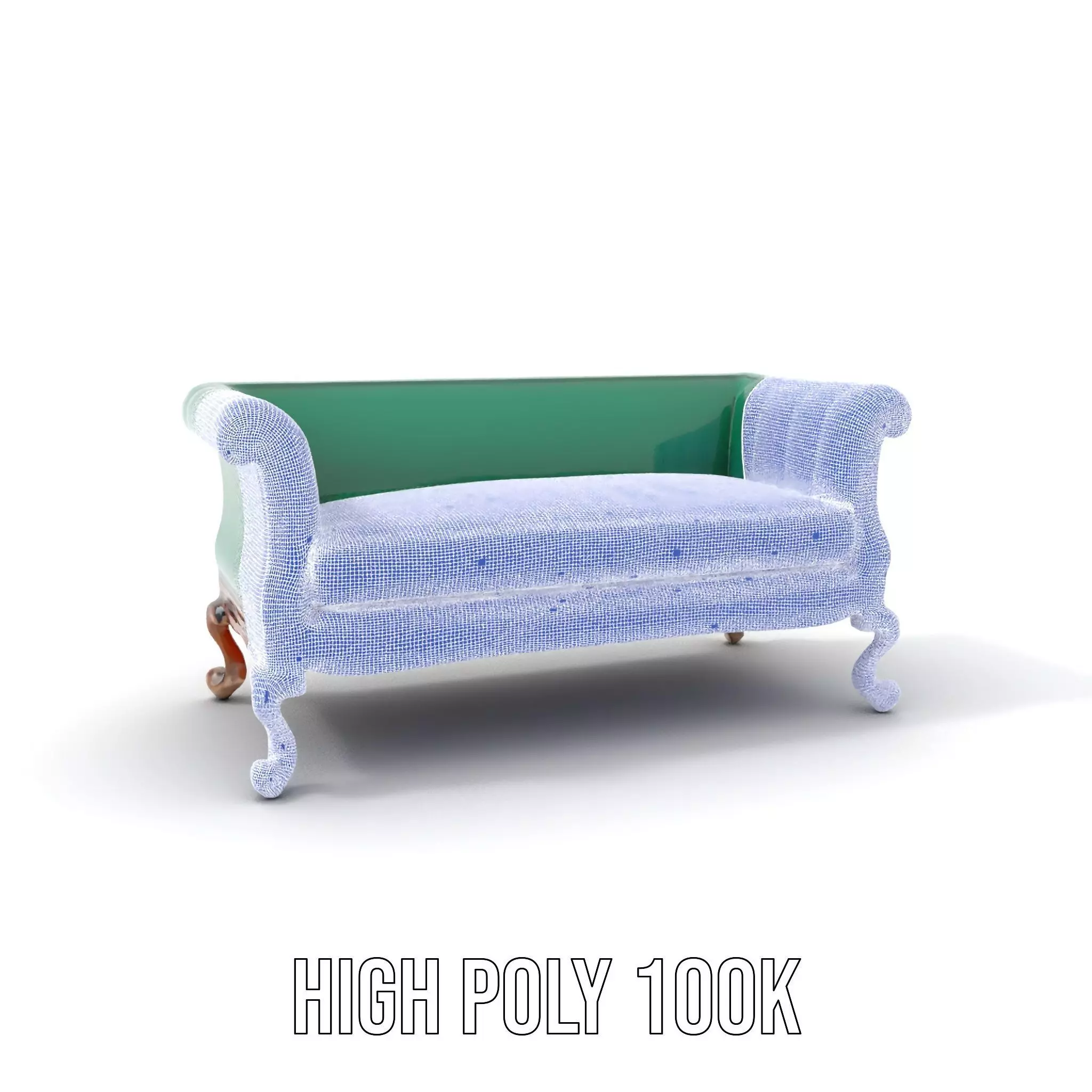 Elegant Emerald Sofa model pack Low-poly 3D model_4