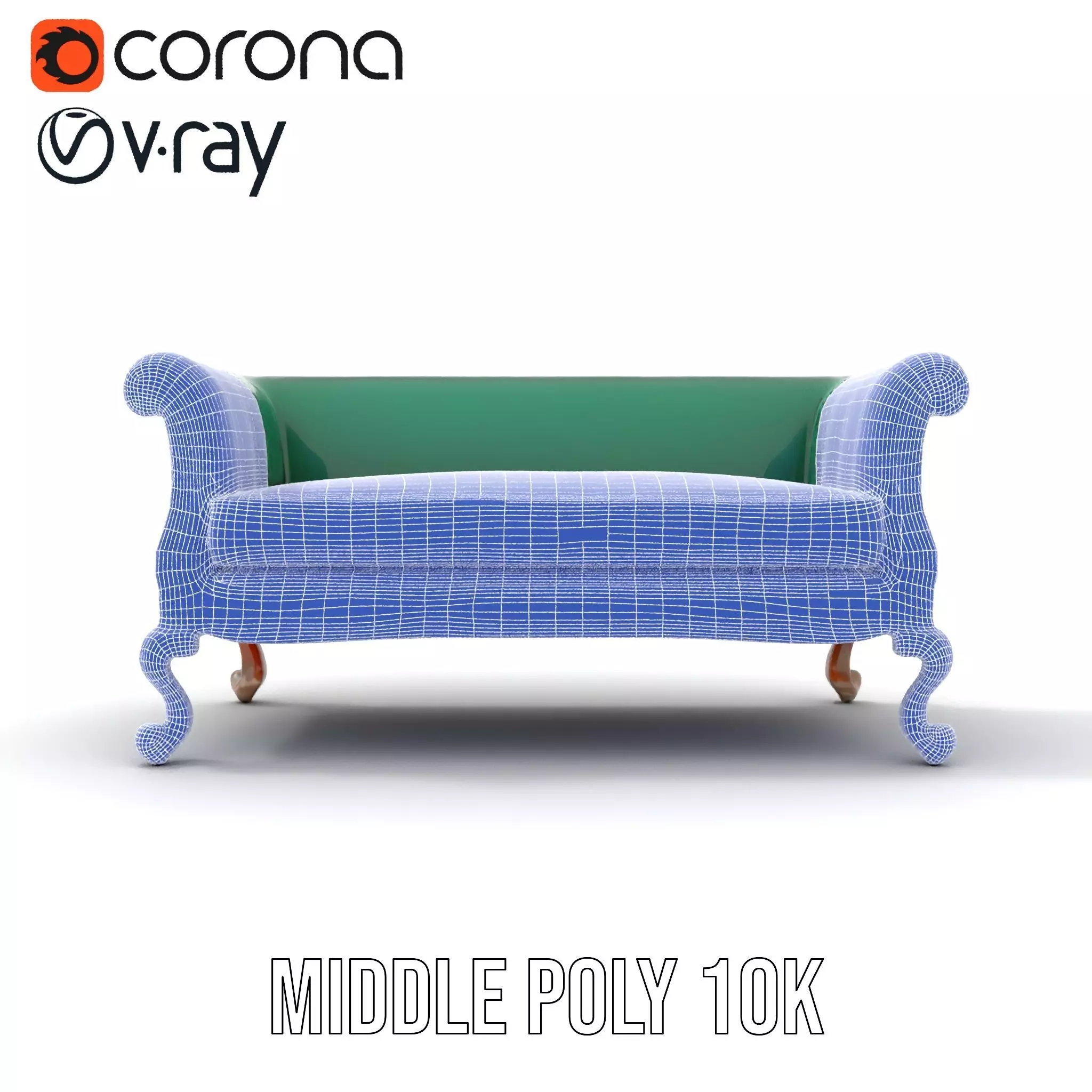 Elegant Emerald Sofa model pack Low-poly 3D model_24