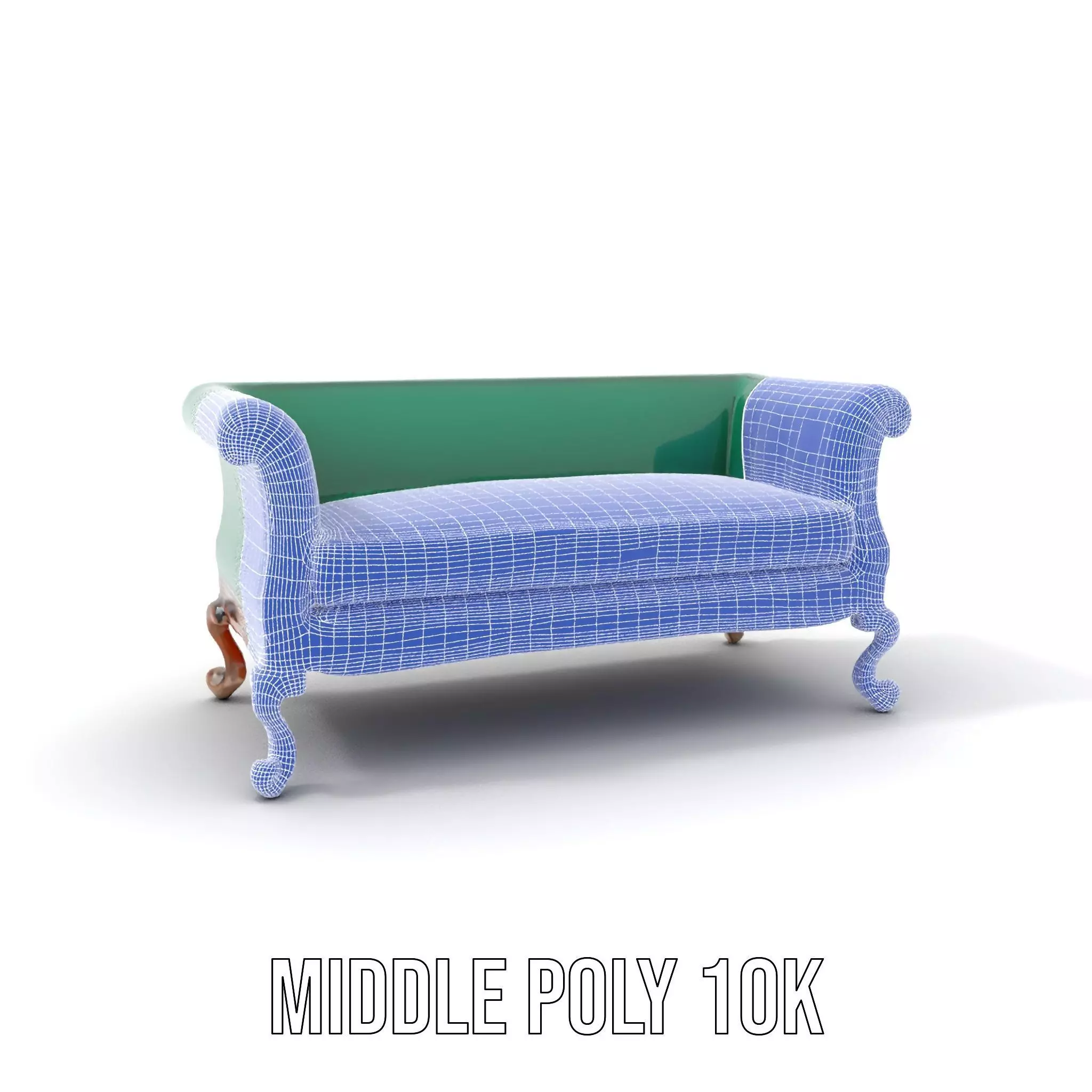 Elegant Emerald Sofa model pack Low-poly 3D model_13