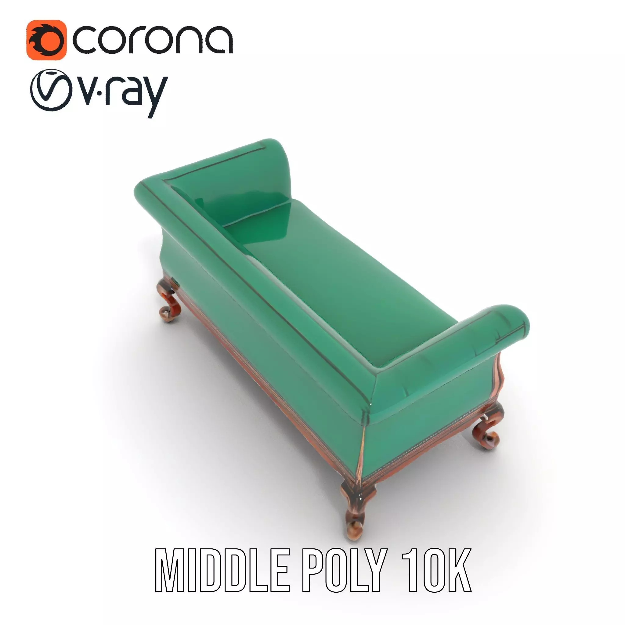 Elegant Emerald Sofa model pack Low-poly 3D model_21