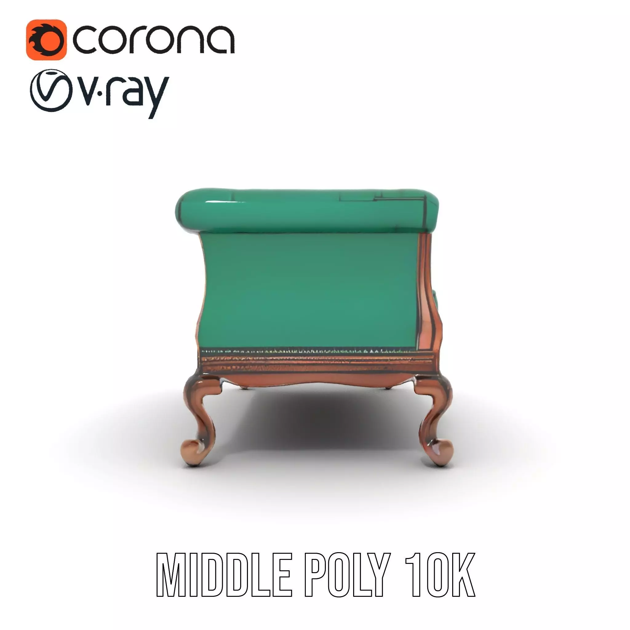 Elegant Emerald Sofa model pack Low-poly 3D model_18