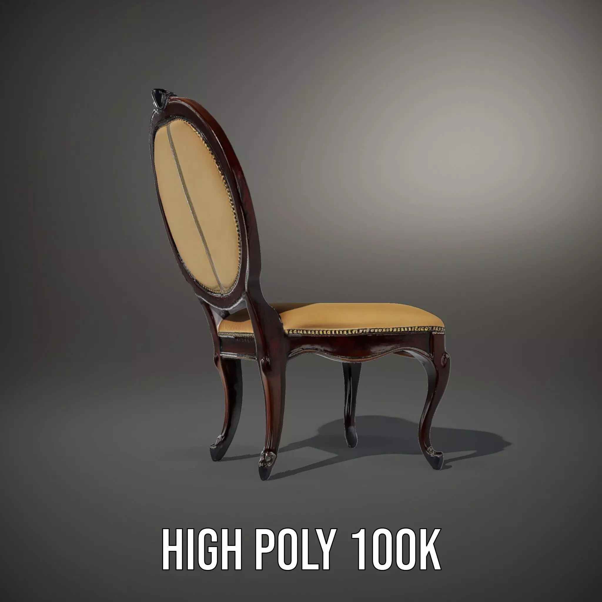 Regal Walnut Chair model pack Low-poly 3D model_8