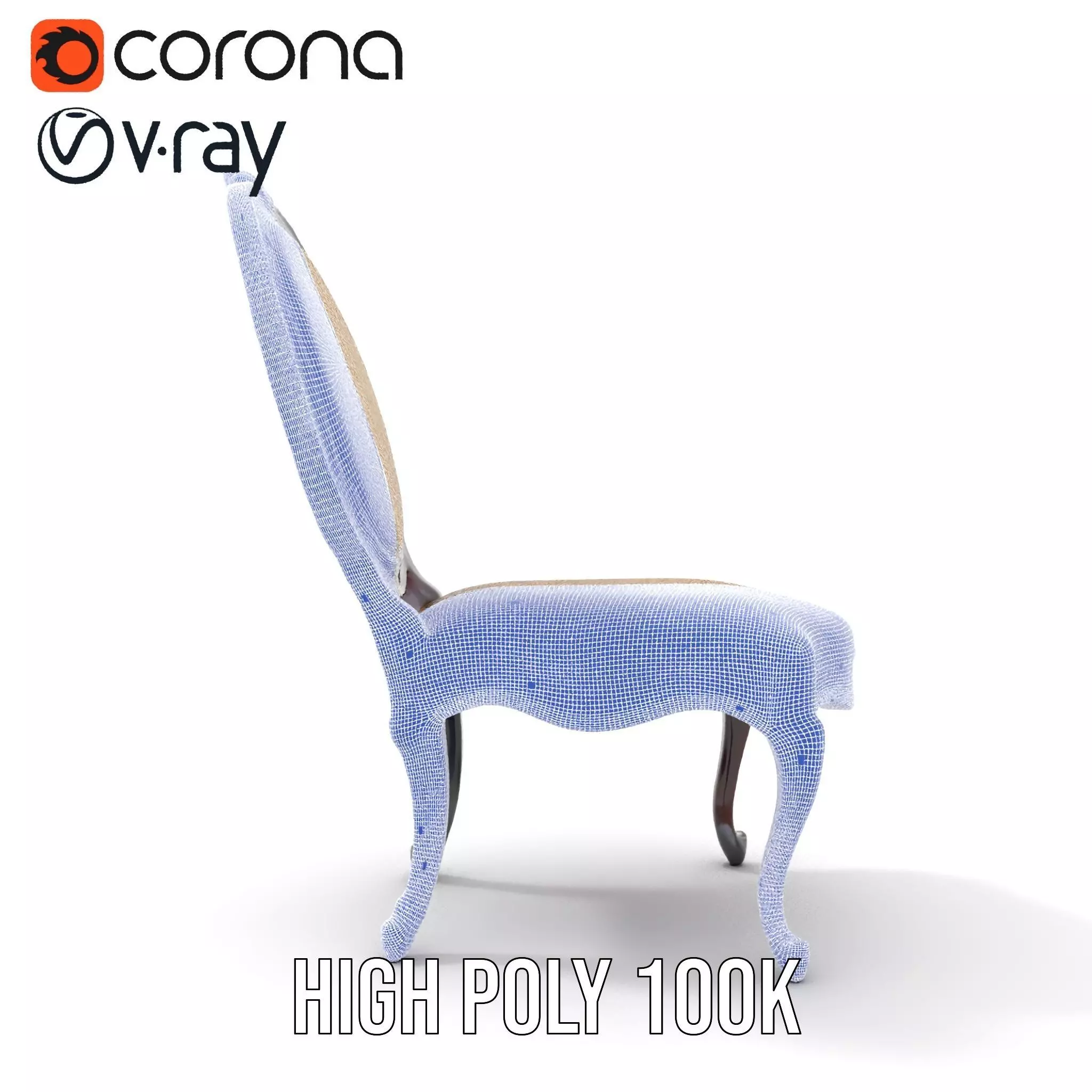 Regal Walnut Chair model pack Low-poly 3D model_23