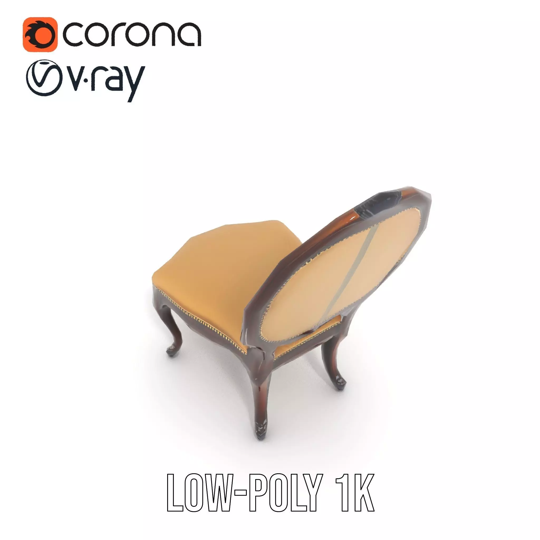 Regal Walnut Chair model pack Low-poly 3D model_19