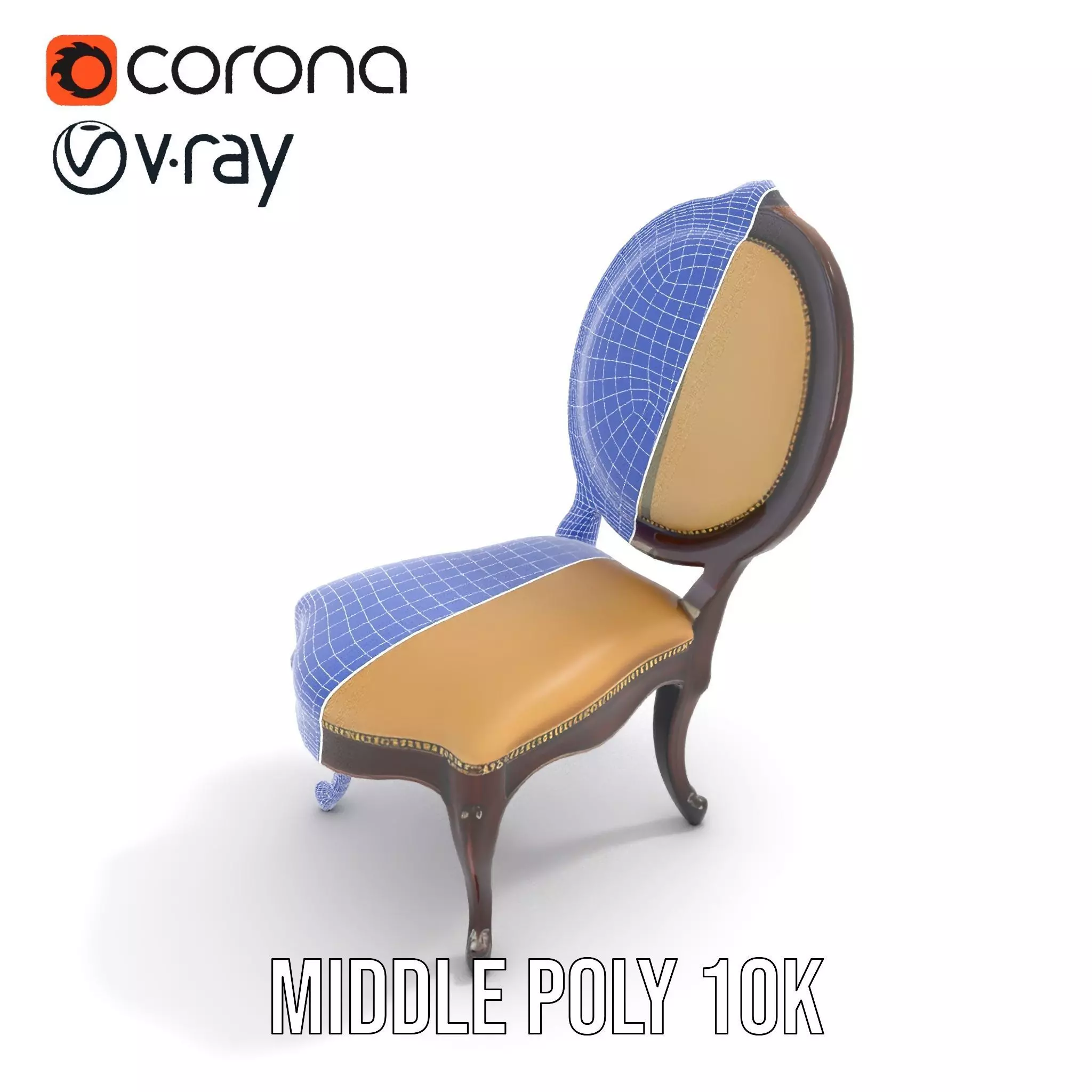 Regal Walnut Chair model pack Low-poly 3D model_13