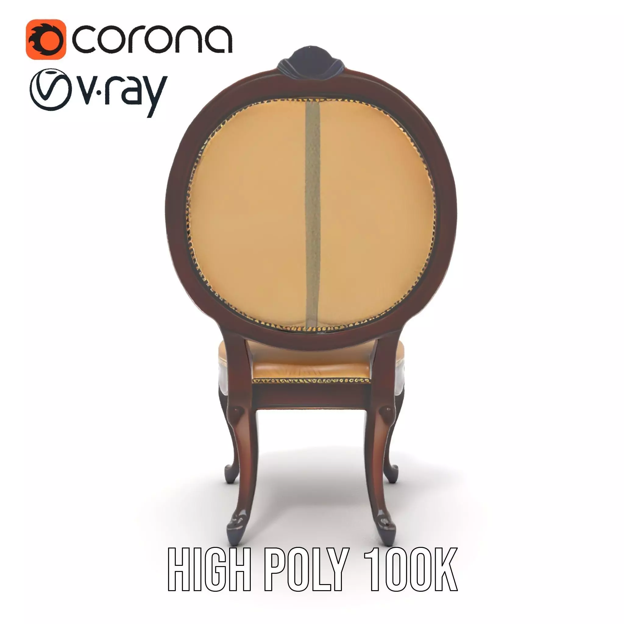 Regal Walnut Chair model pack Low-poly 3D model_32