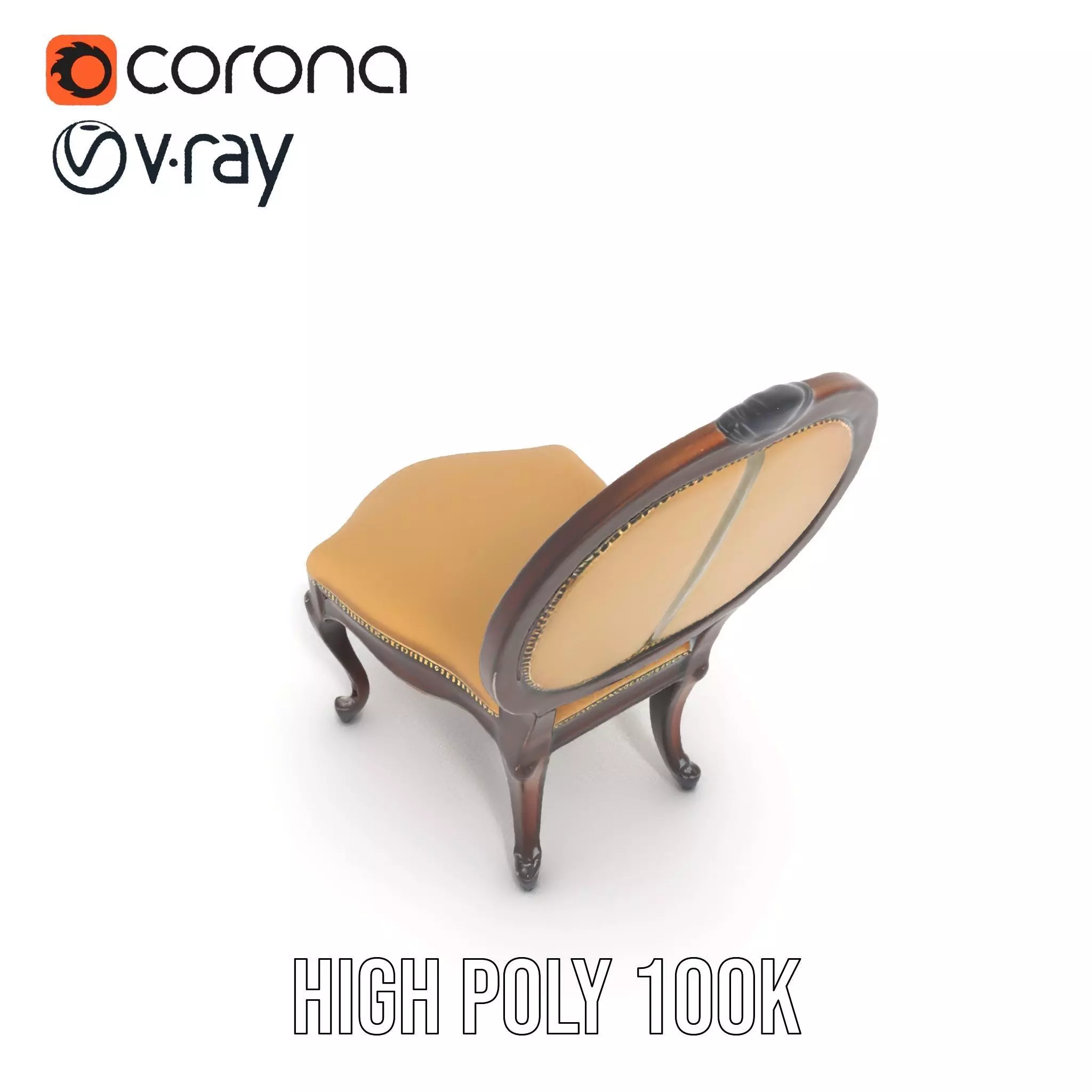 Regal Walnut Chair model pack Low-poly 3D model_20