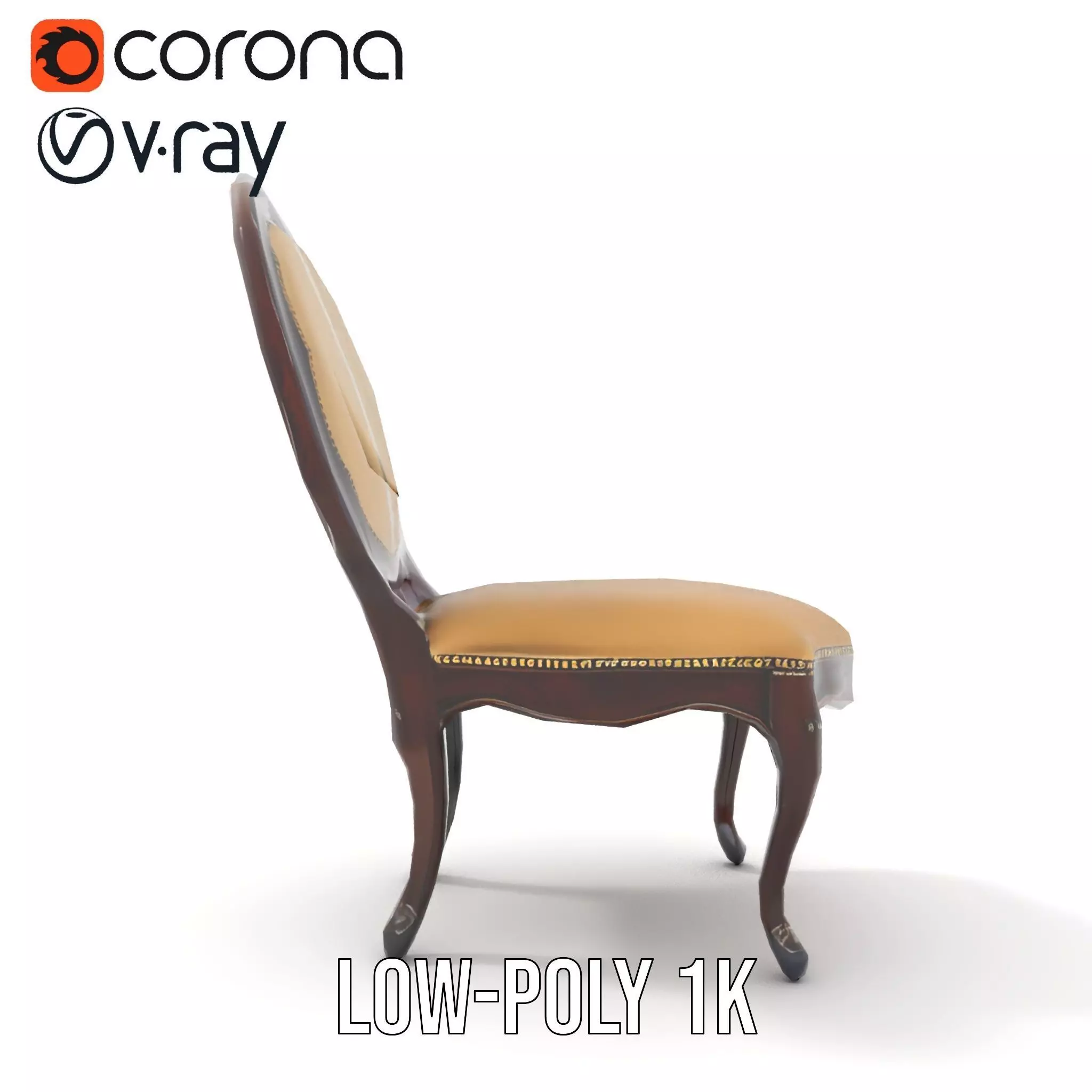 Regal Walnut Chair model pack Low-poly 3D model_9