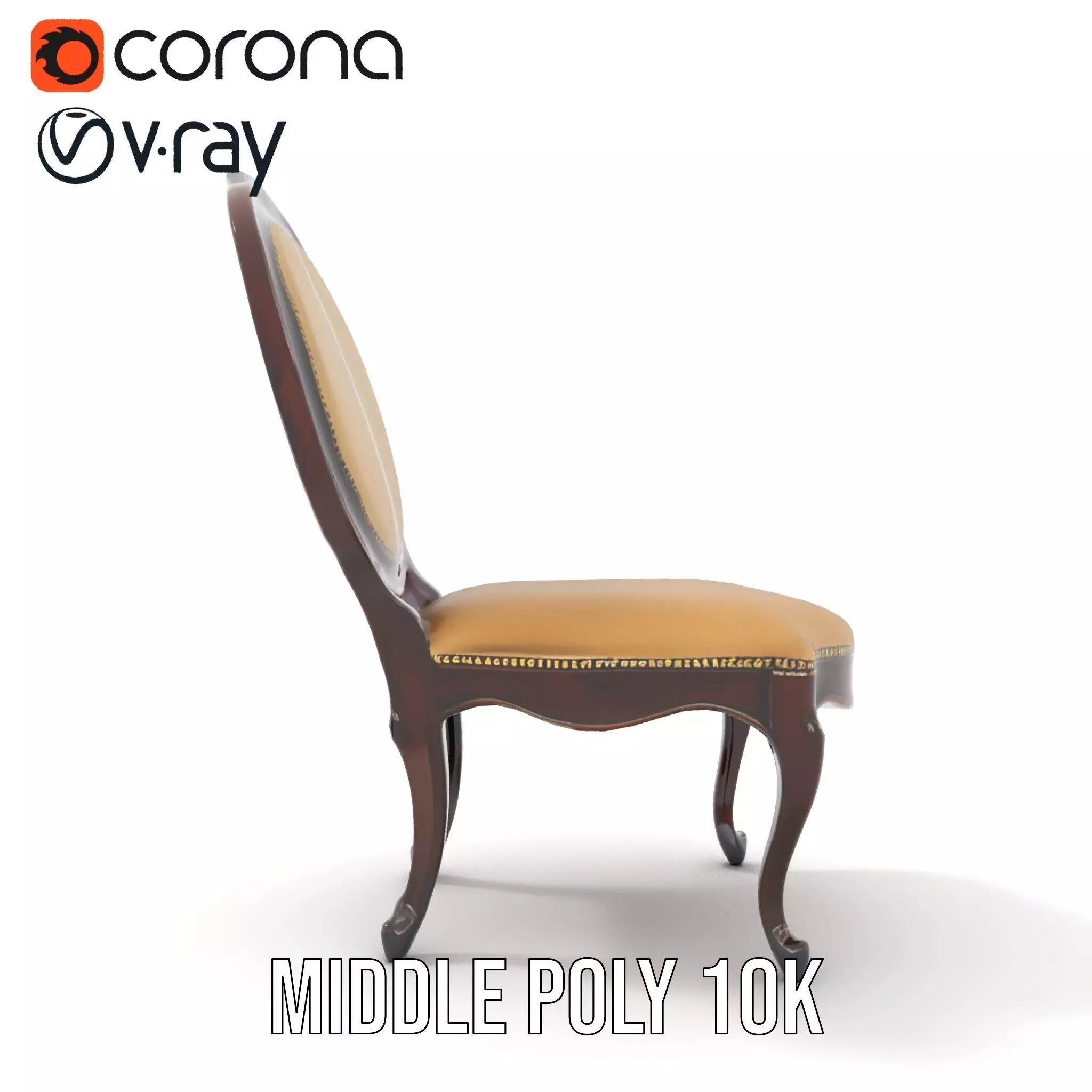 Regal Walnut Chair model pack Low-poly 3D model_27