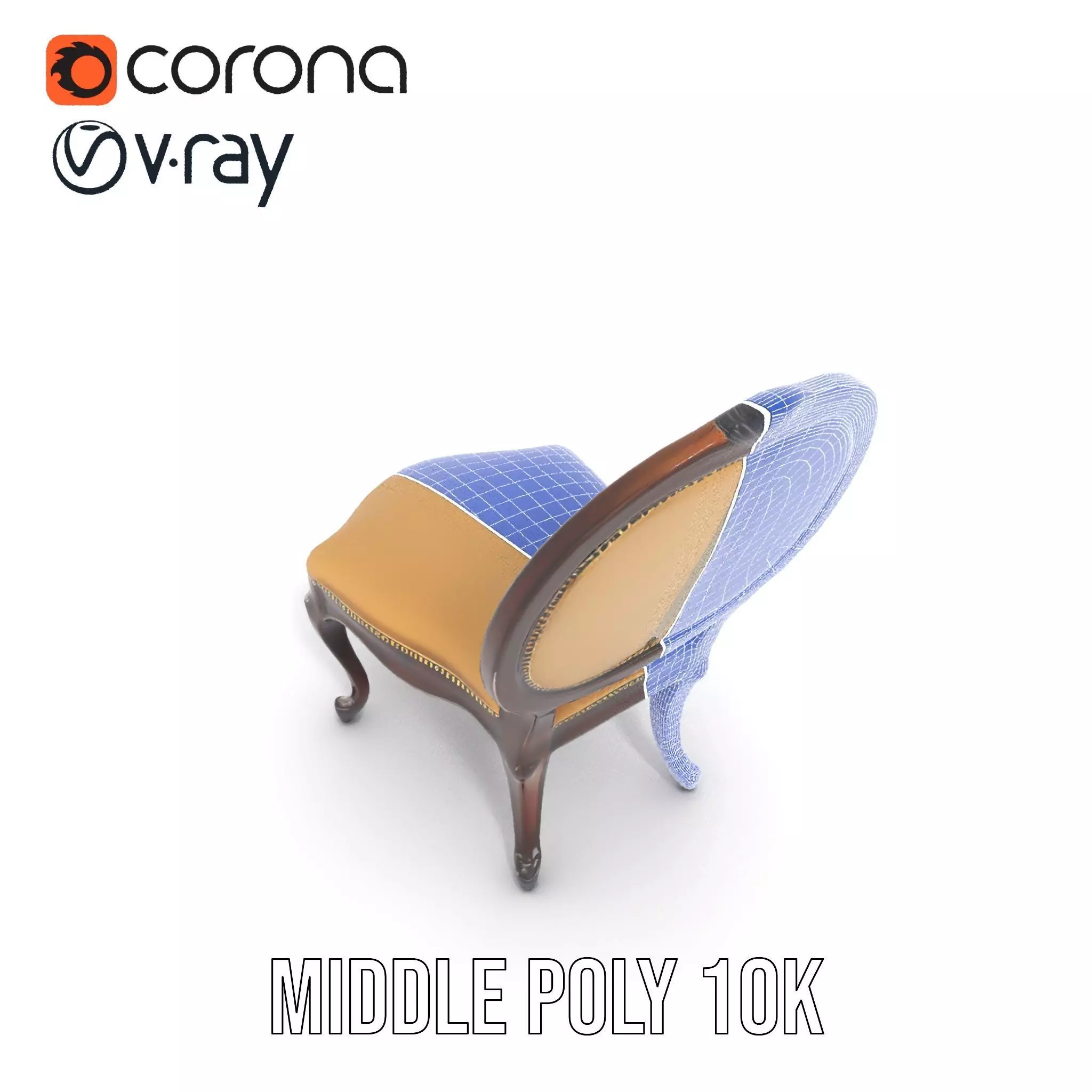 Regal Walnut Chair model pack Low-poly 3D model_24