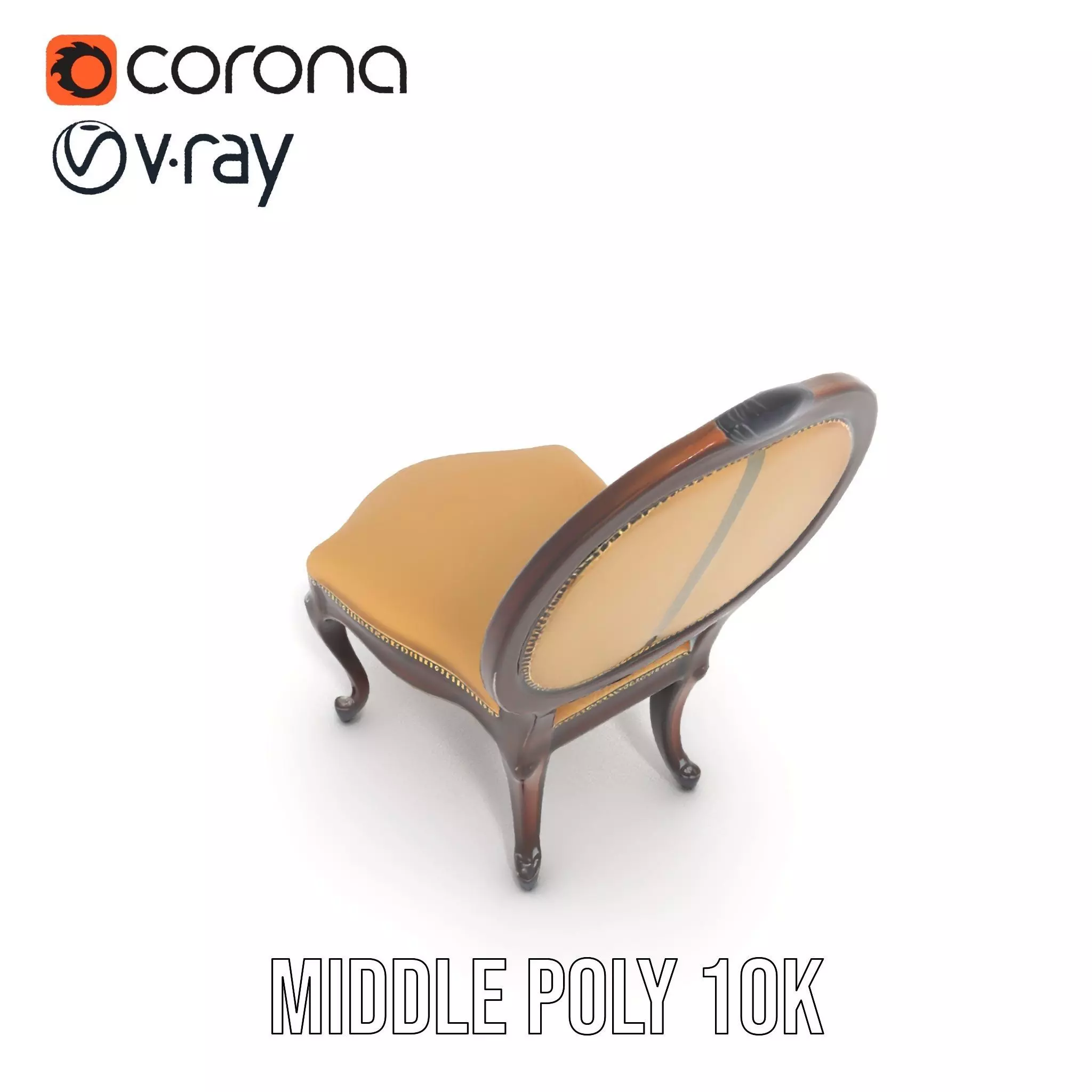 Regal Walnut Chair model pack Low-poly 3D model_11
