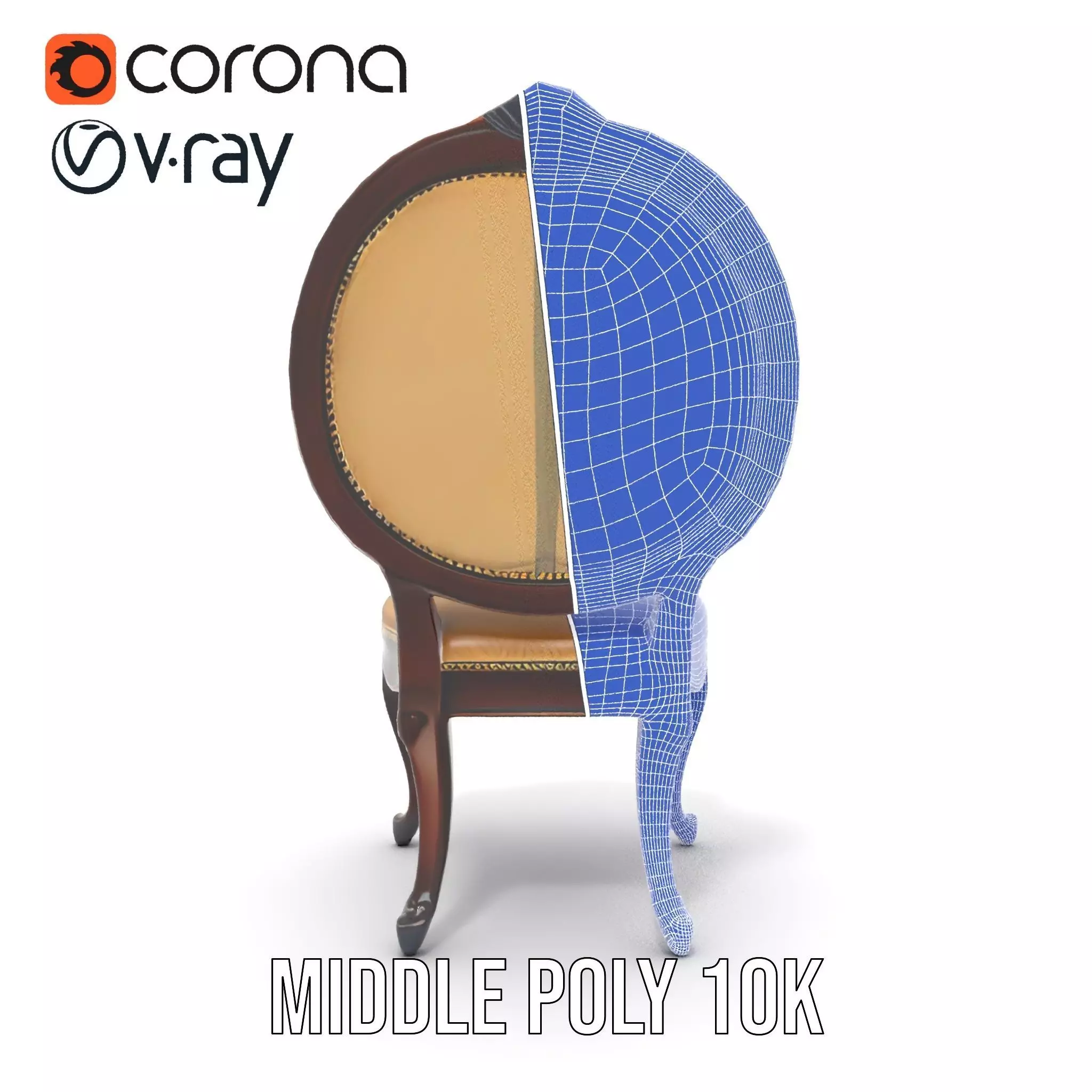 Regal Walnut Chair model pack Low-poly 3D model_18