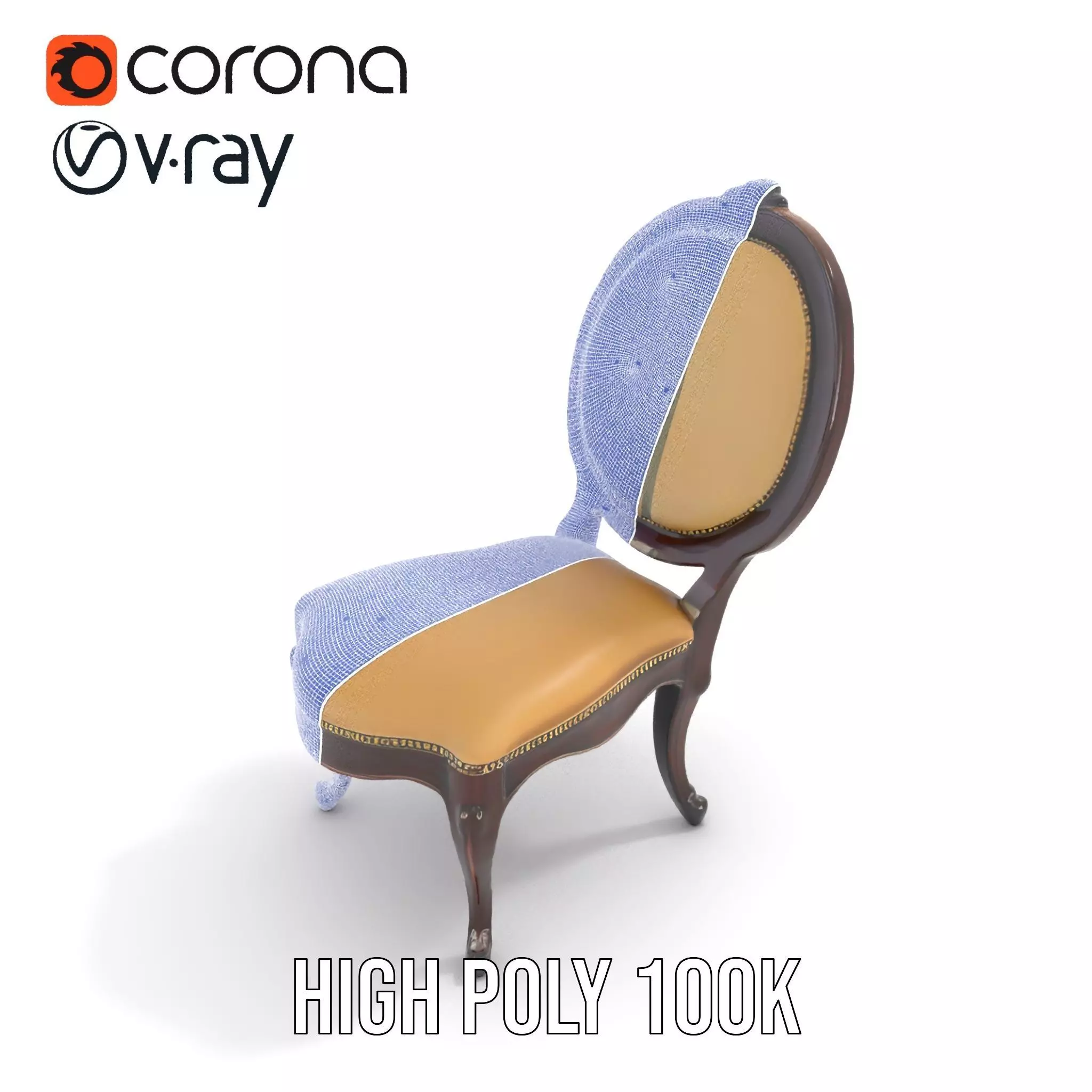 Regal Walnut Chair model pack Low-poly 3D model_33