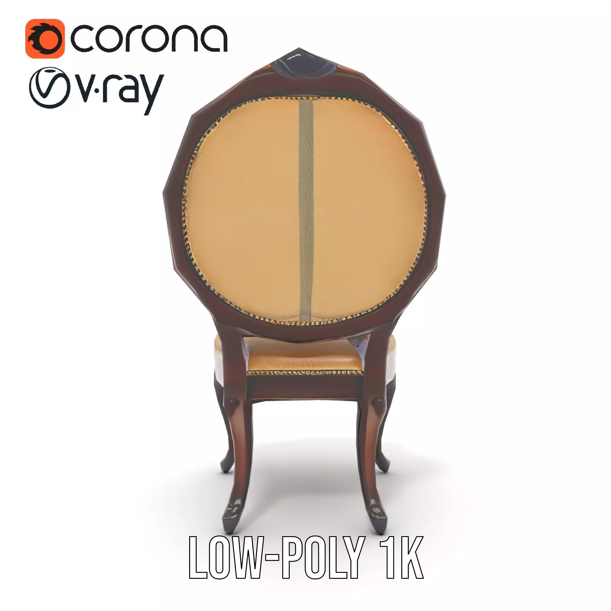Regal Walnut Chair model pack Low-poly 3D model_14