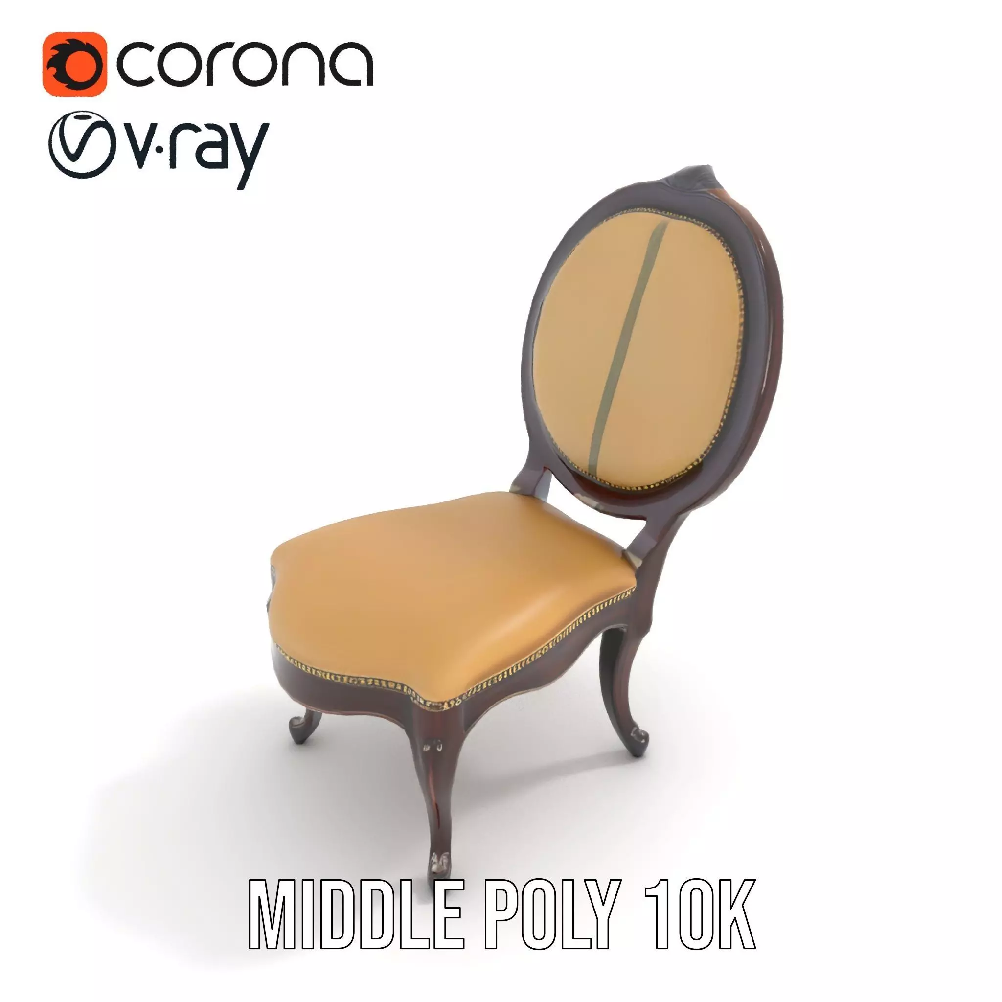 Regal Walnut Chair model pack Low-poly 3D model_6