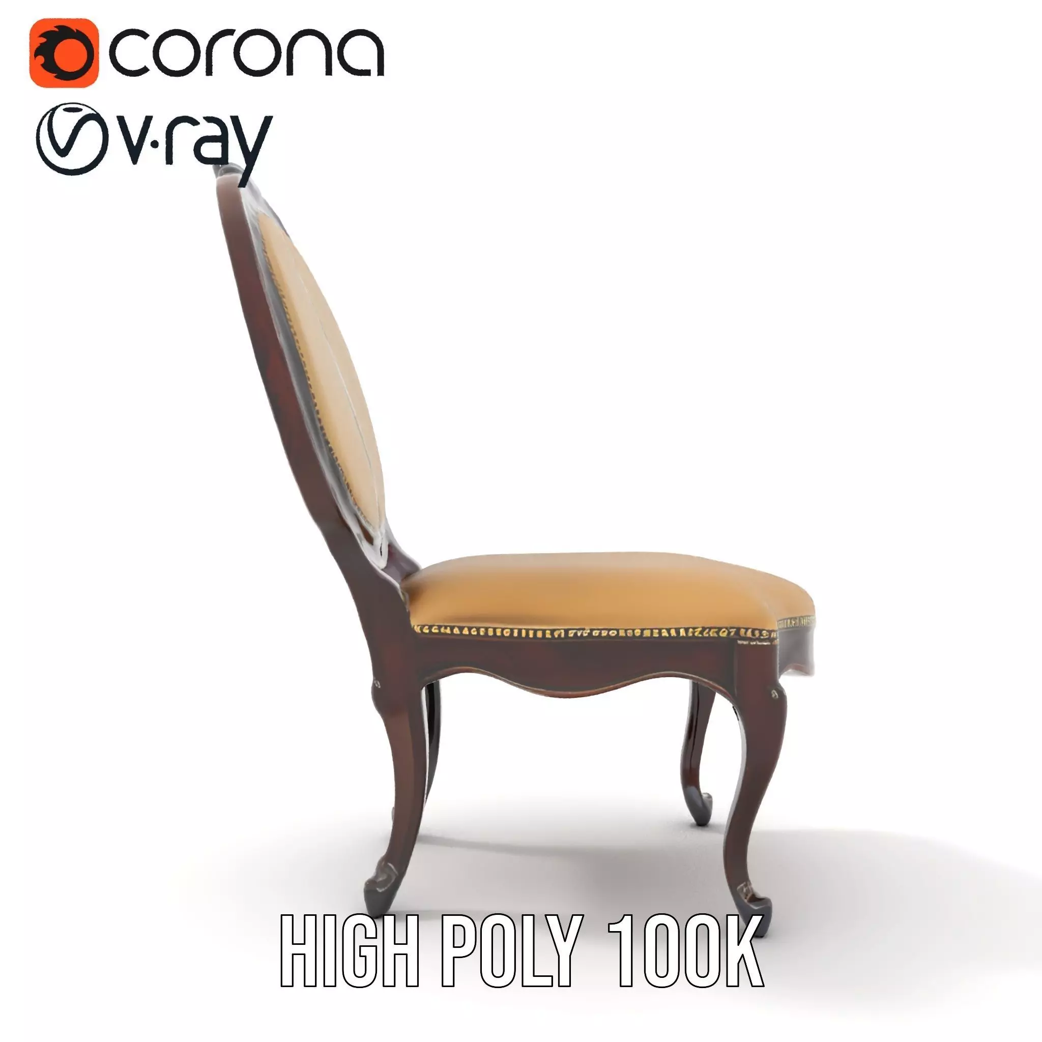 Regal Walnut Chair model pack Low-poly 3D model_29
