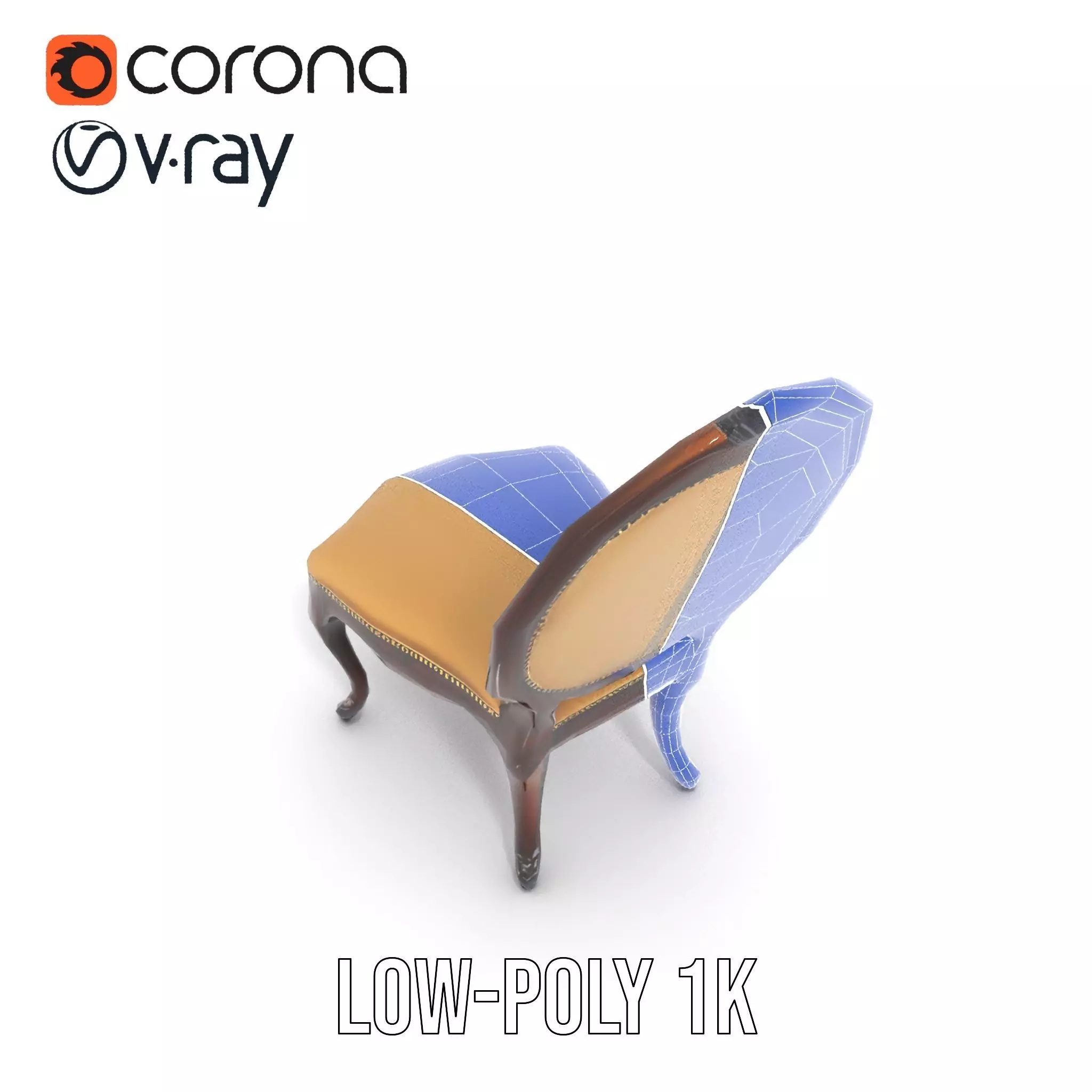Regal Walnut Chair model pack Low-poly 3D model_31