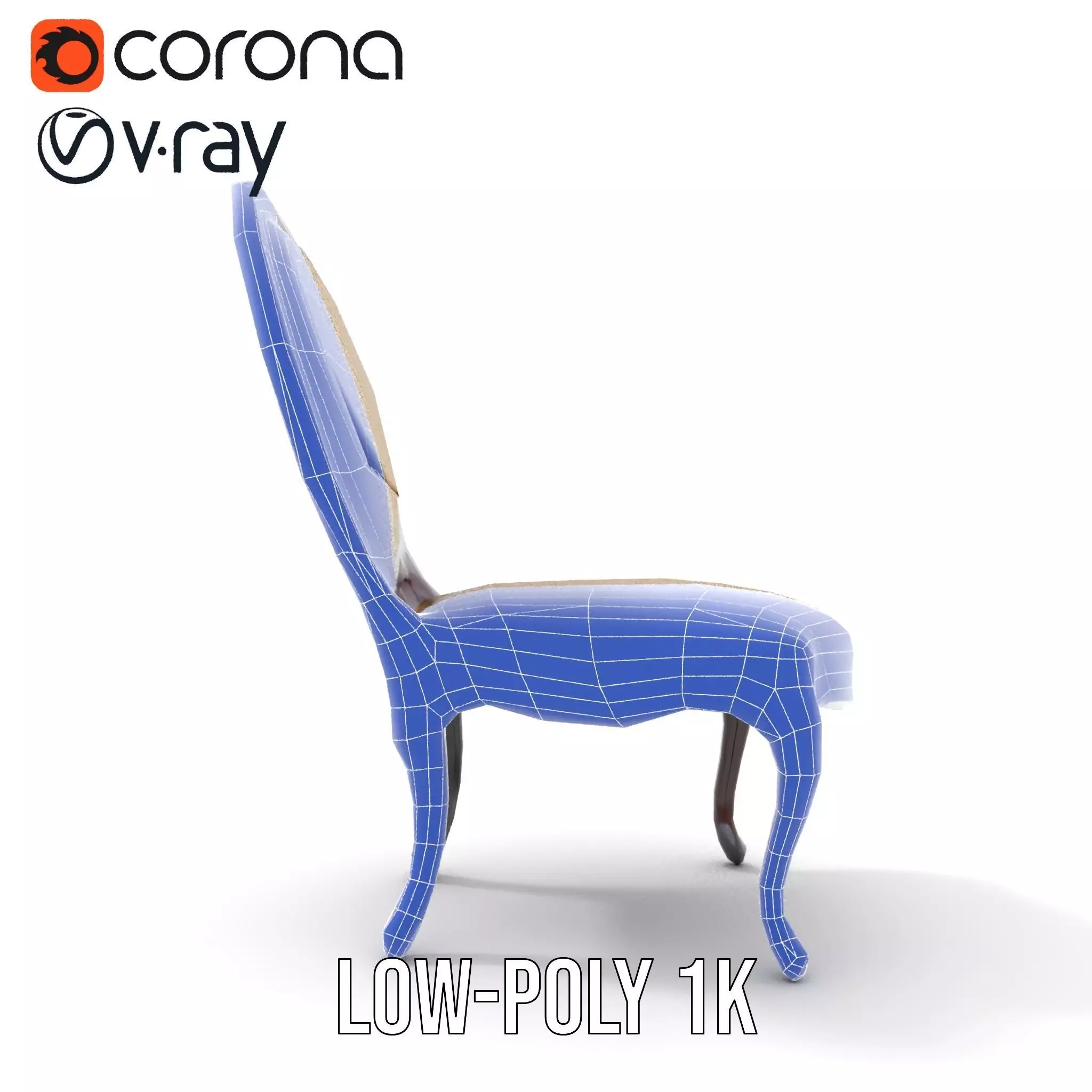 Regal Walnut Chair model pack Low-poly 3D model_22