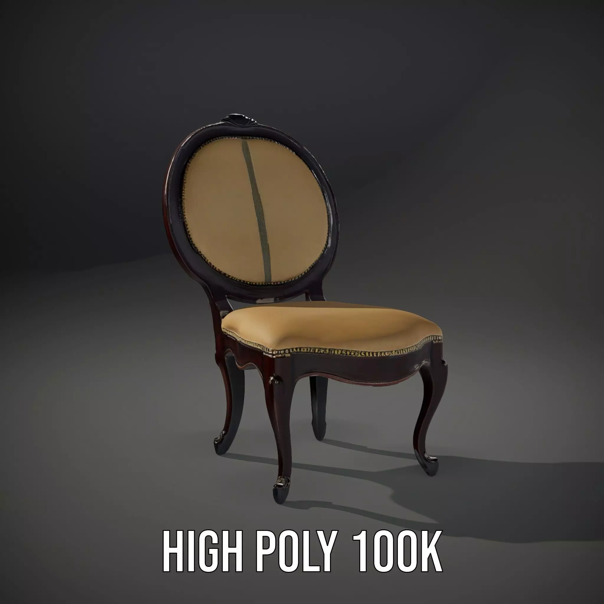 Regal Walnut Chair model pack Low-poly 3D model_10
