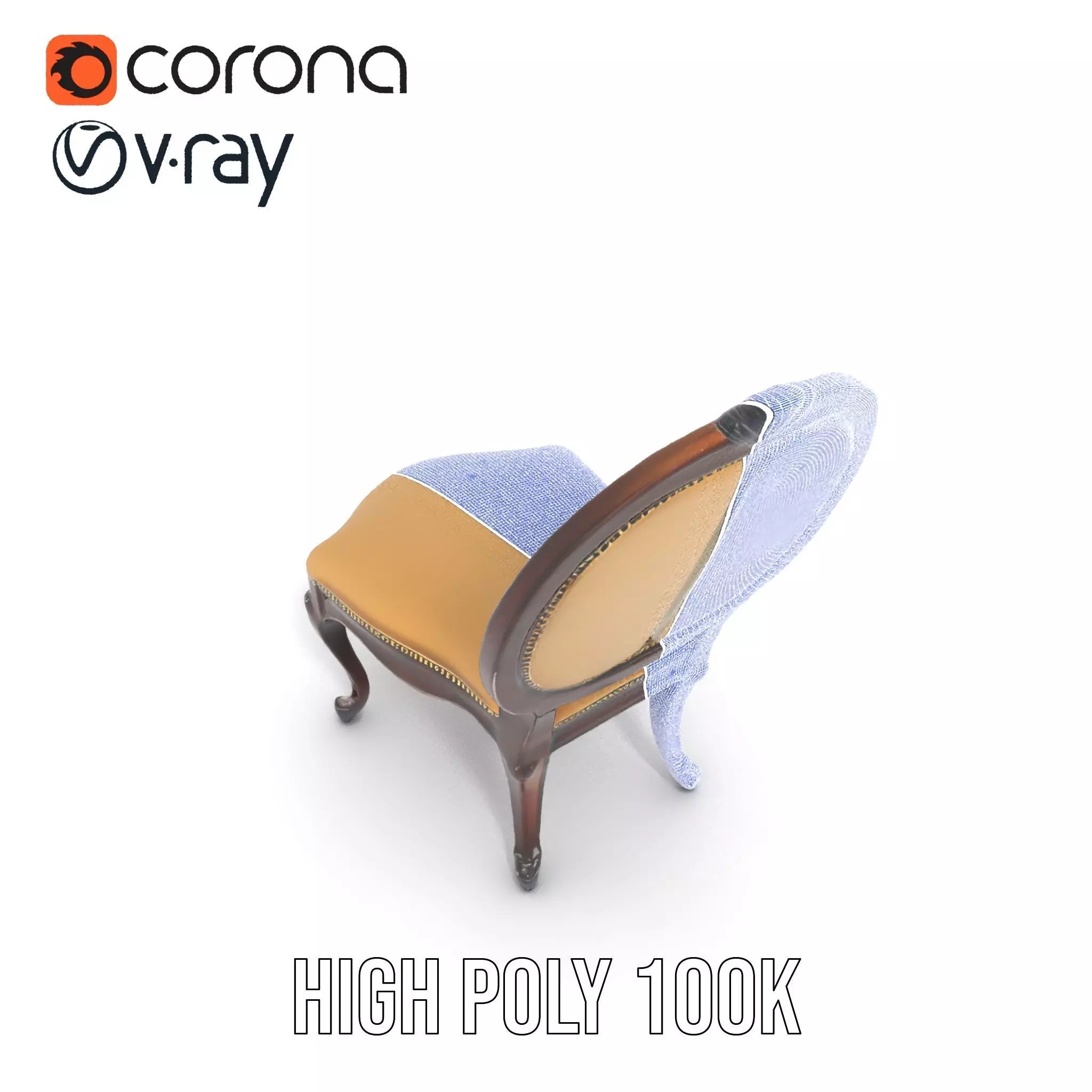 Regal Walnut Chair model pack Low-poly 3D model_26