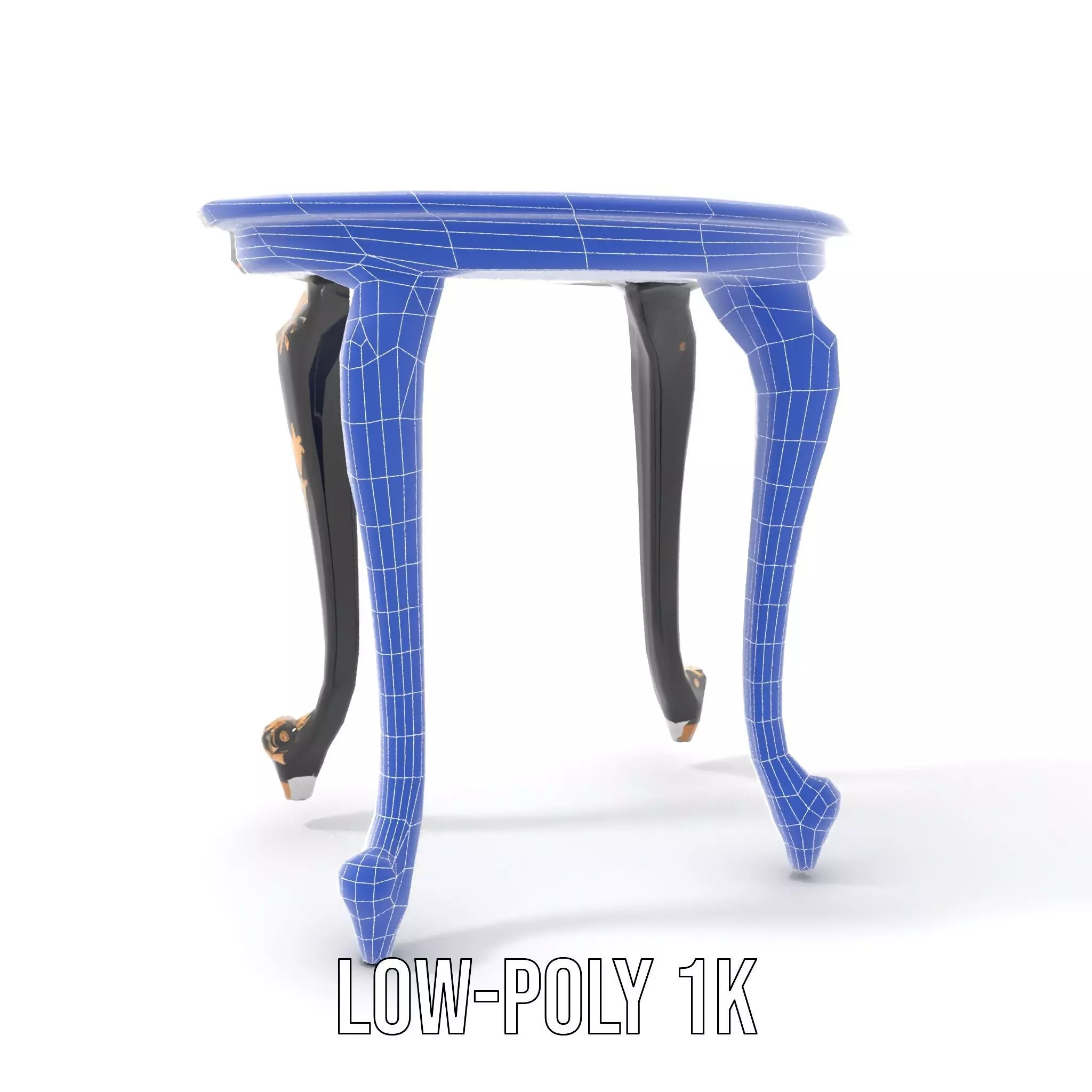 Elegant Black Mahogany Table model pack Low-poly 3D model_12