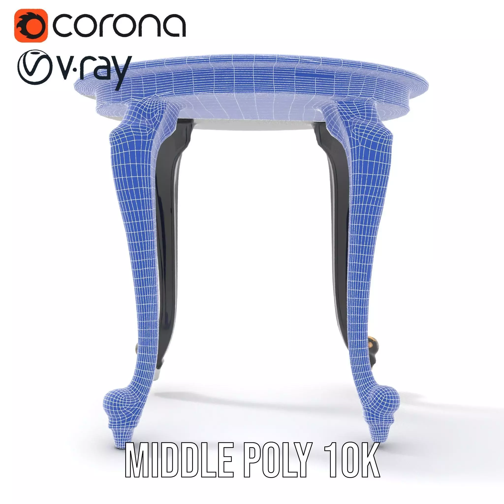 Elegant Black Mahogany Table model pack Low-poly 3D model_26