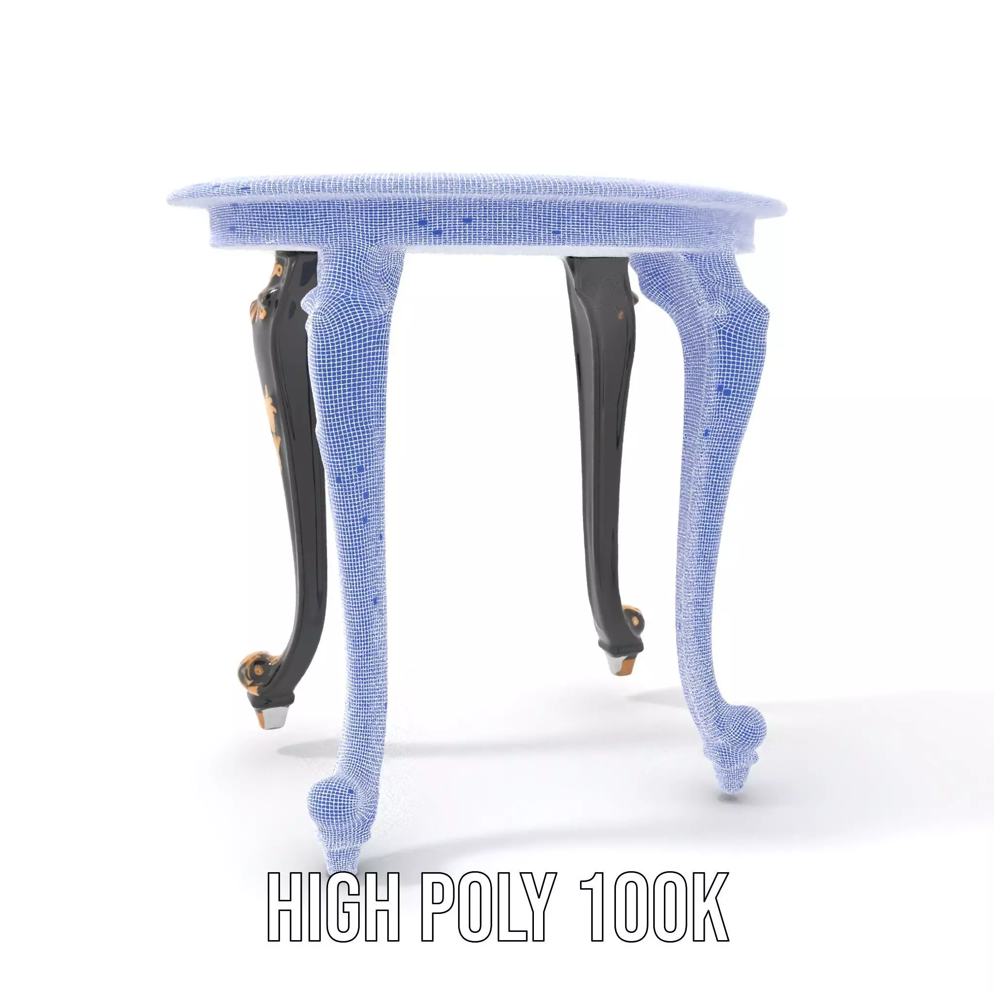 Elegant Black Mahogany Table model pack Low-poly 3D model_4