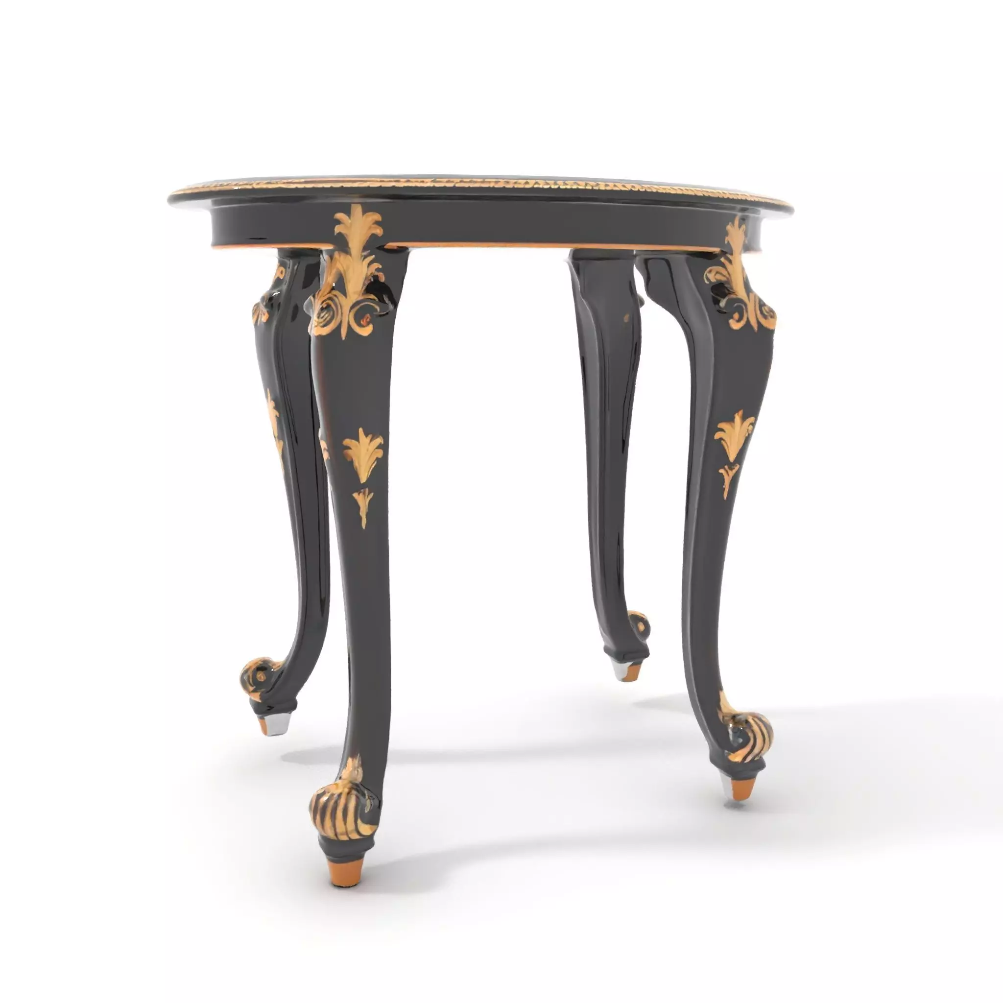 Elegant Black Mahogany Table model pack Low-poly 3D model_0