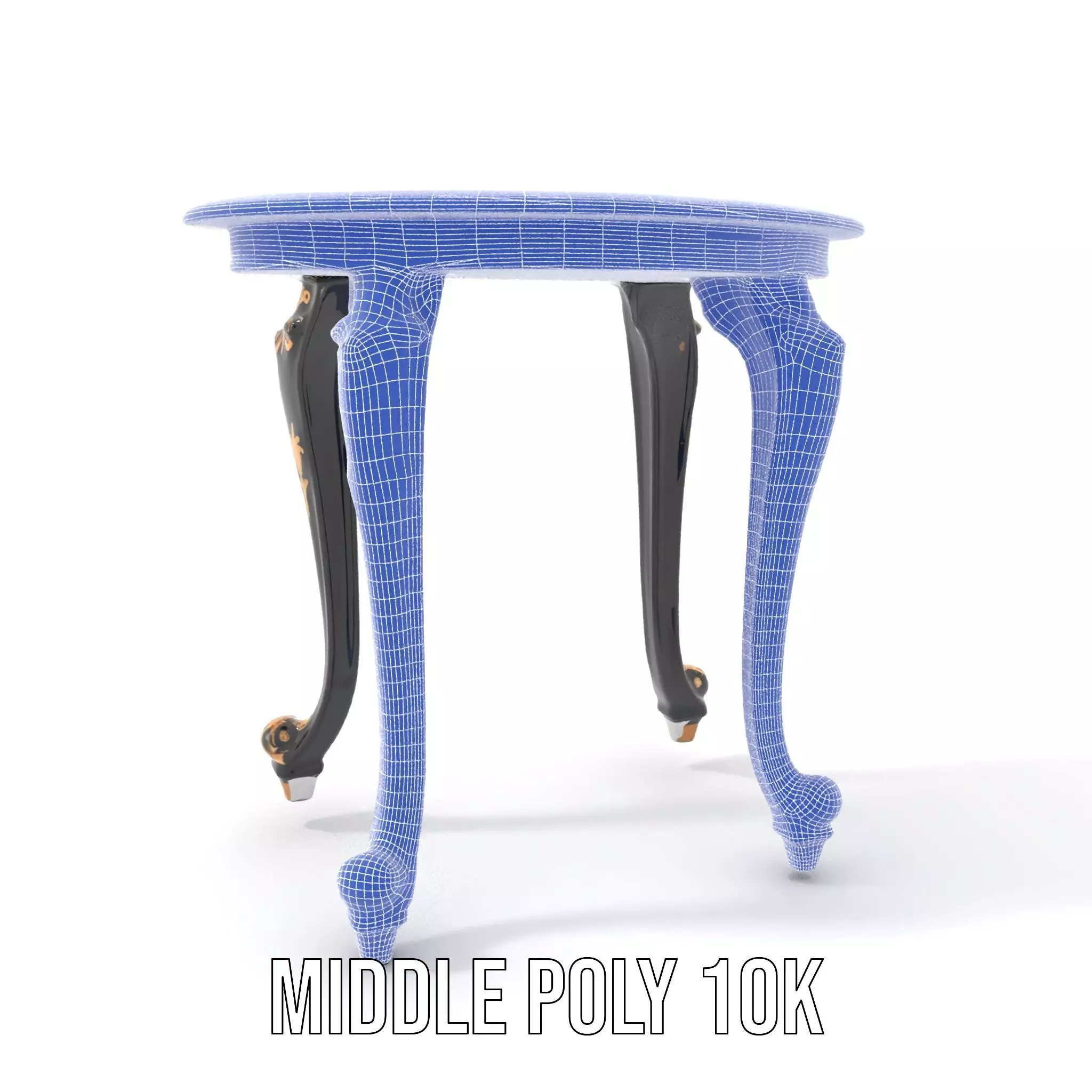 Elegant Black Mahogany Table model pack Low-poly 3D model_18