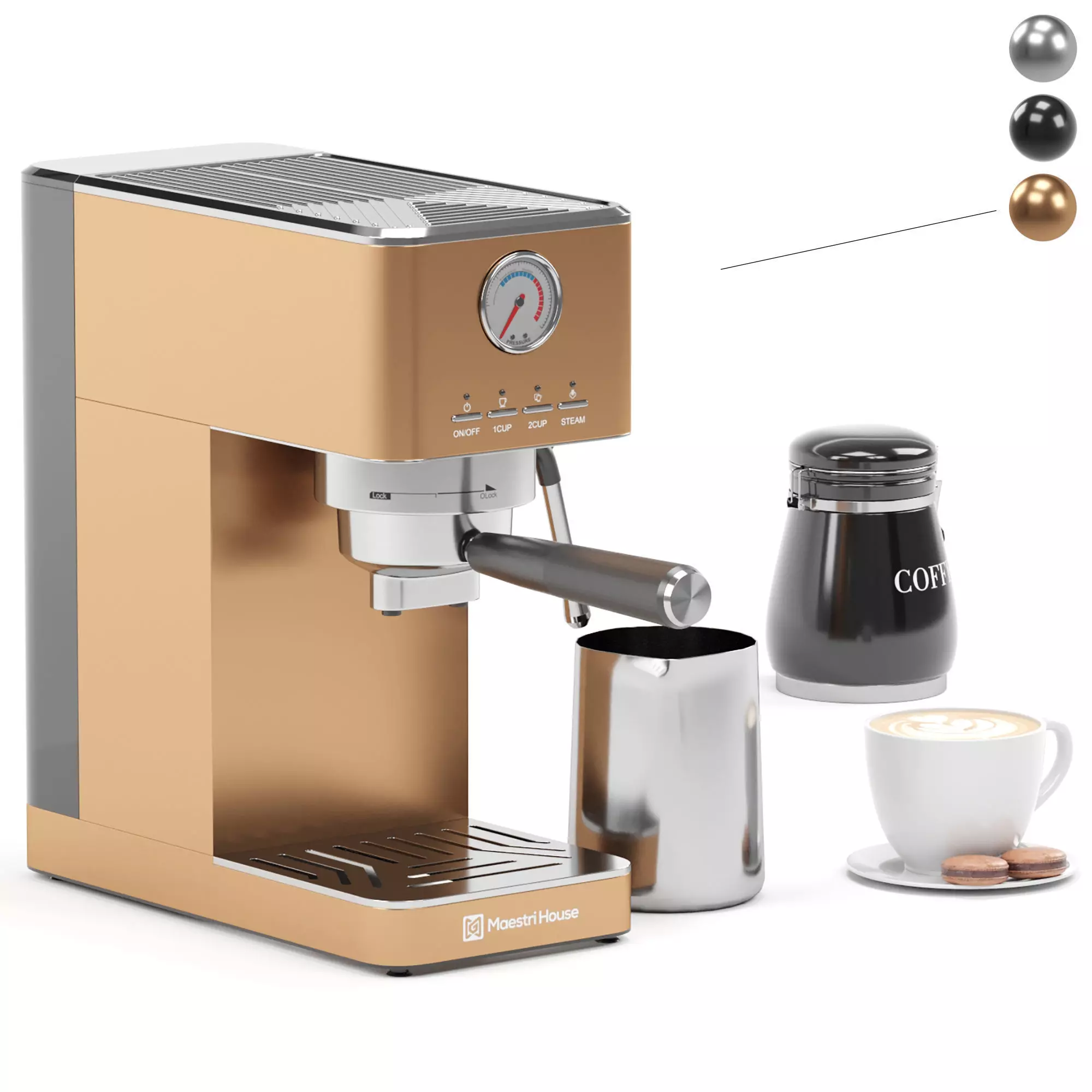 MAESTRI HOUSE espresso coffee machine 3D model_3