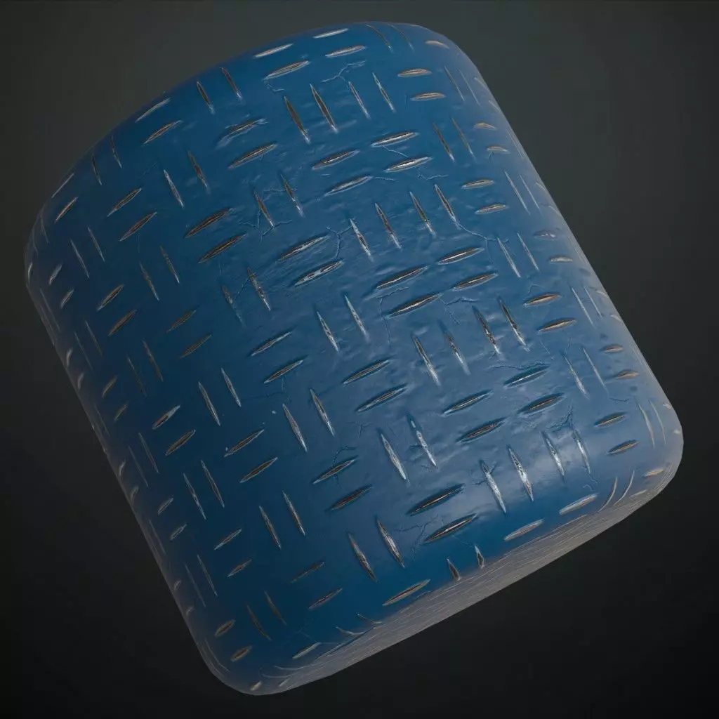 Pale Matte Diamond Tread Plate Metal PBR Seamless Texture_1