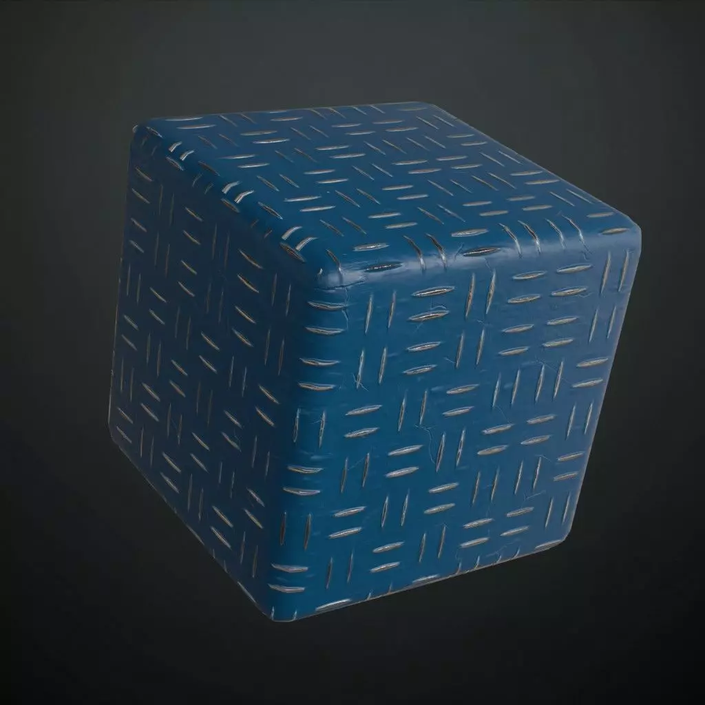 Pale Matte Diamond Tread Plate Metal PBR Seamless Texture_4