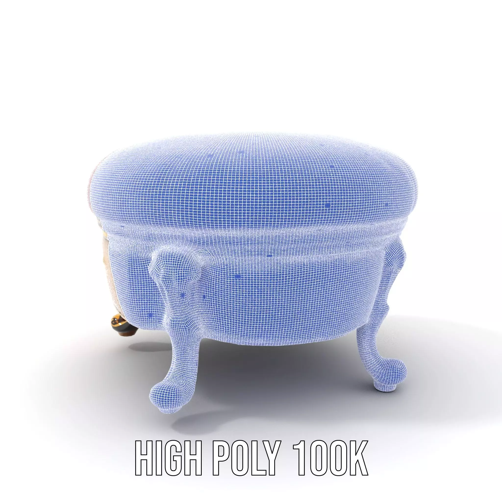 Elegant Red Ottoman model pack Low-poly 3D model_4