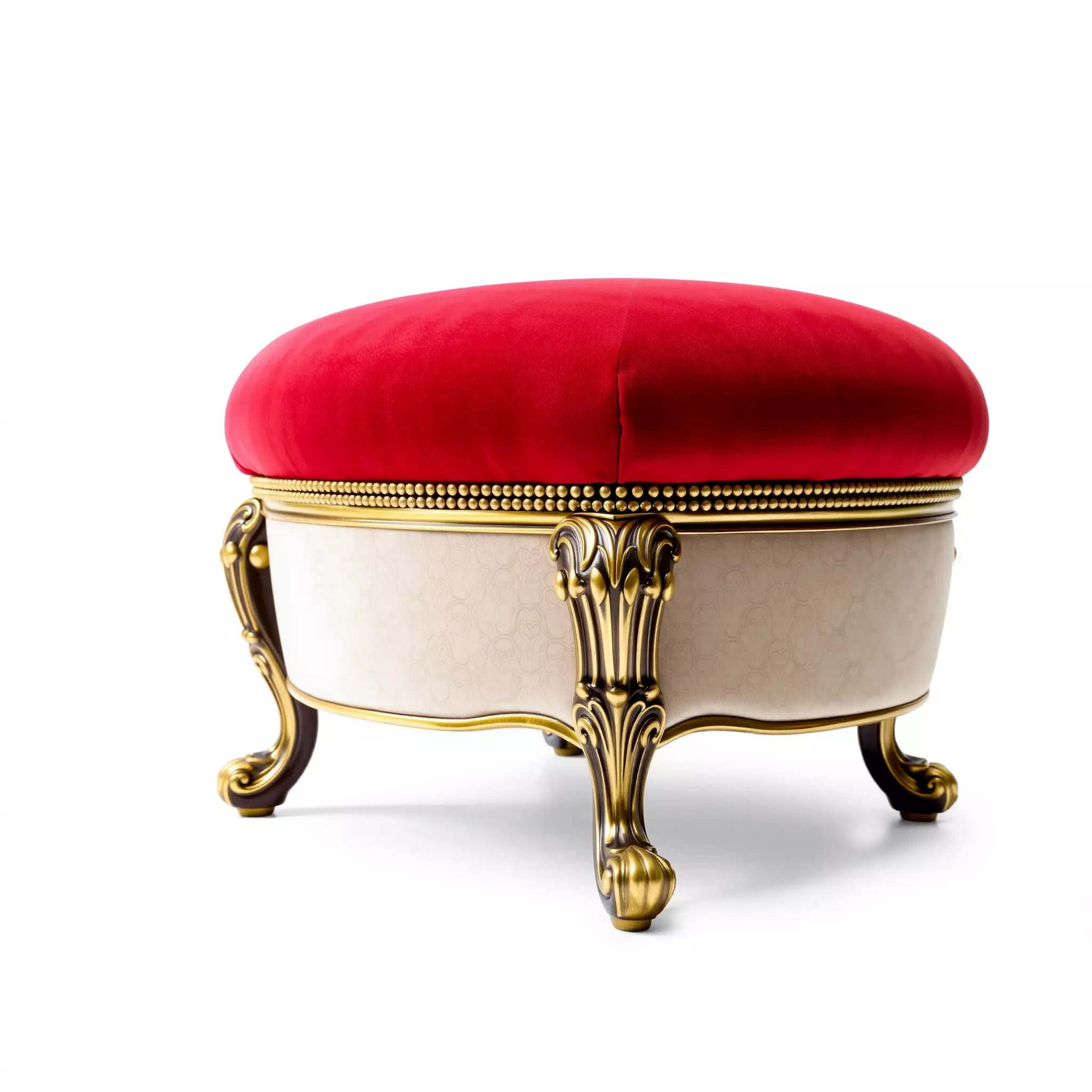 Elegant Red Ottoman model pack Low-poly 3D model_2