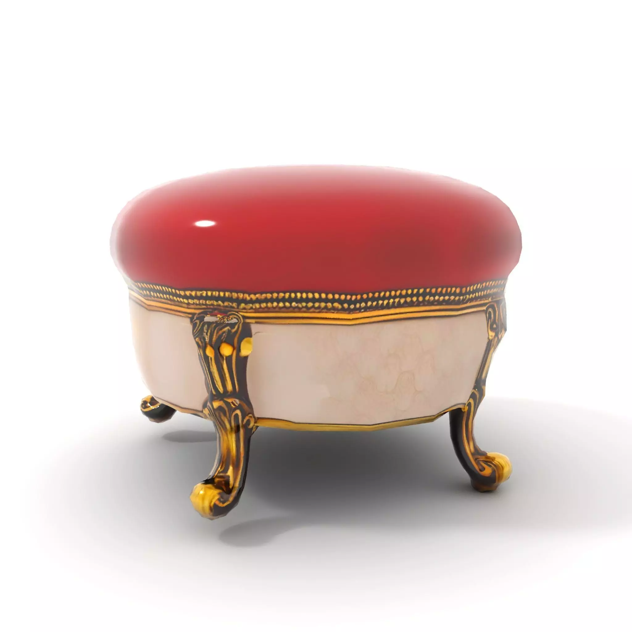 Elegant Red Ottoman model pack Low-poly 3D model_10