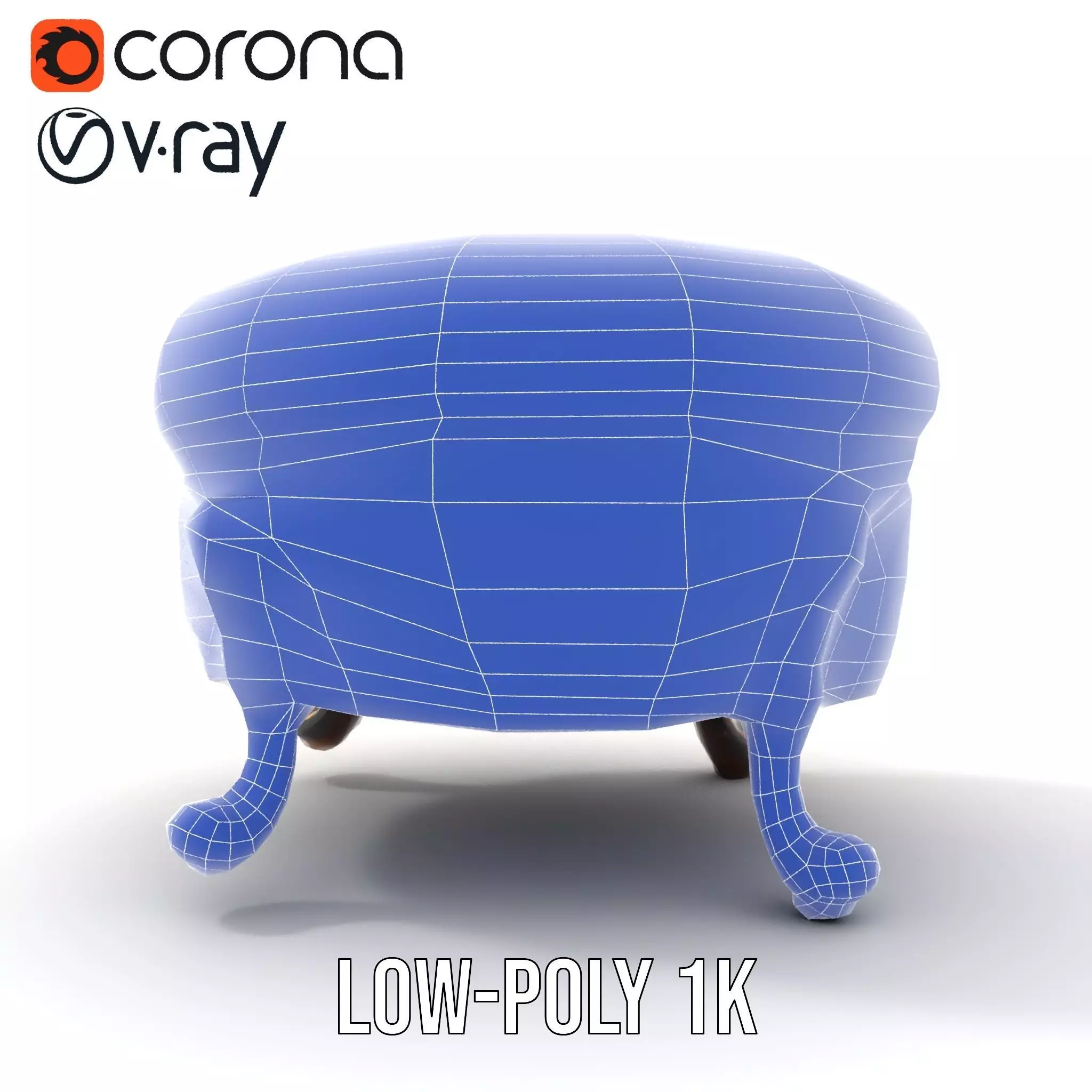 Elegant Red Ottoman model pack Low-poly 3D model_18