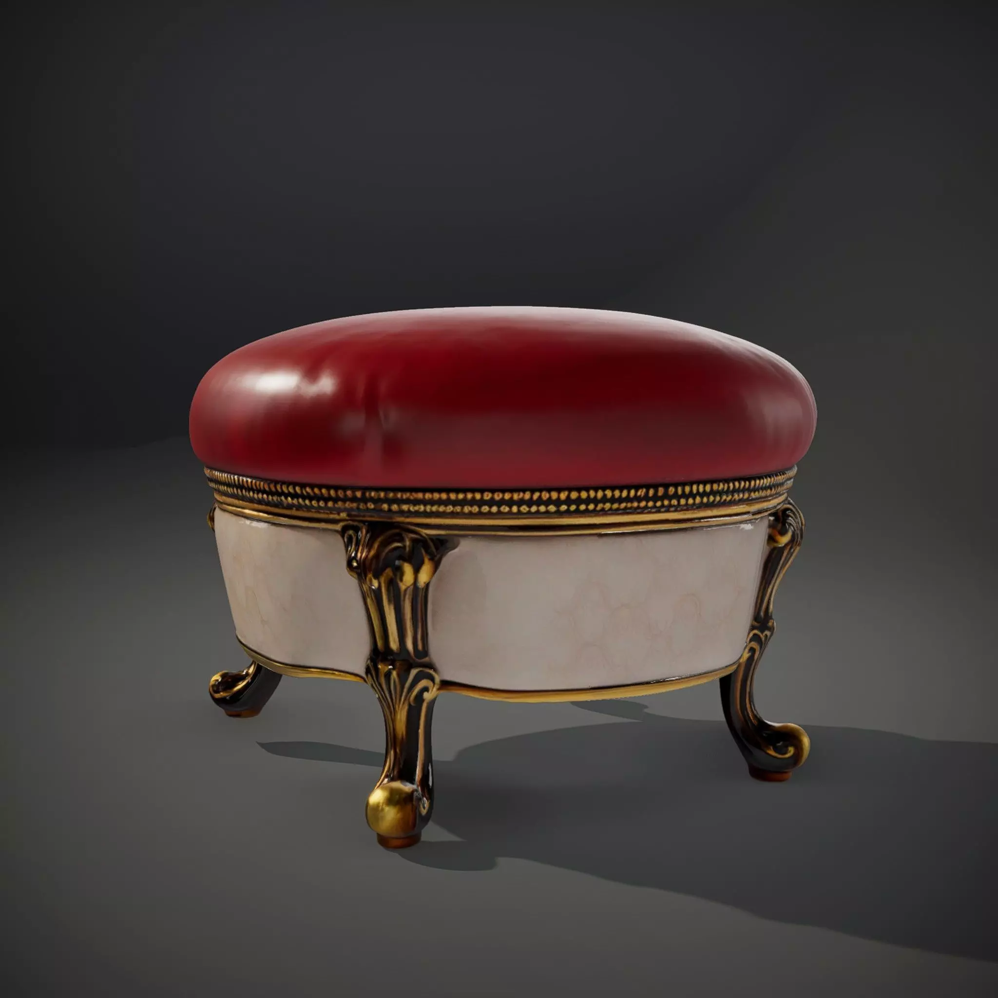 Elegant Red Ottoman model pack Low-poly 3D model_34