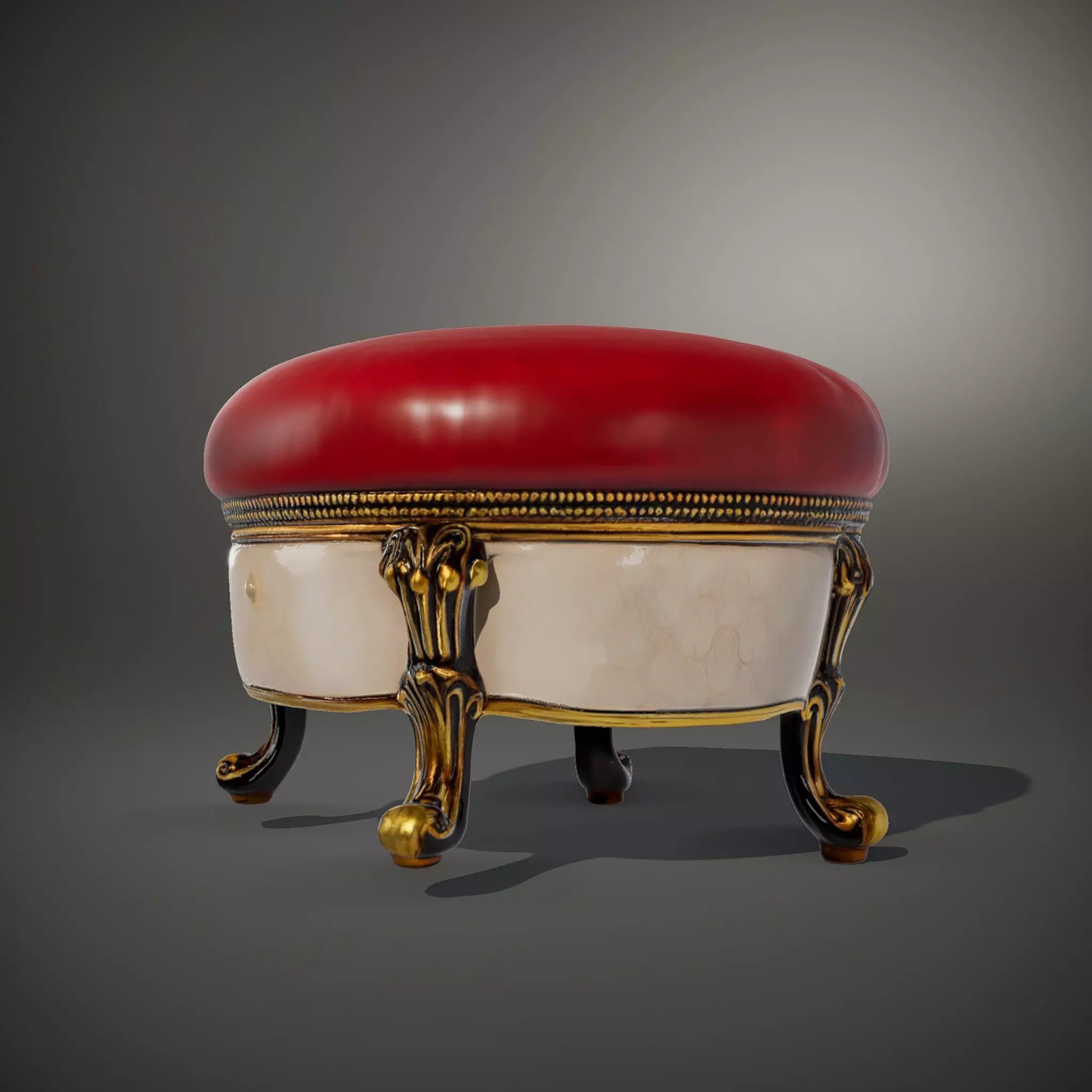 Elegant Red Ottoman model pack Low-poly 3D model_33