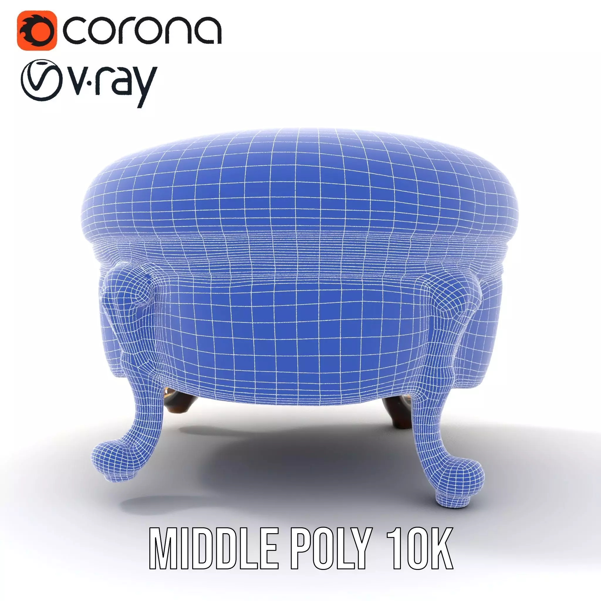 Elegant Red Ottoman model pack Low-poly 3D model_23