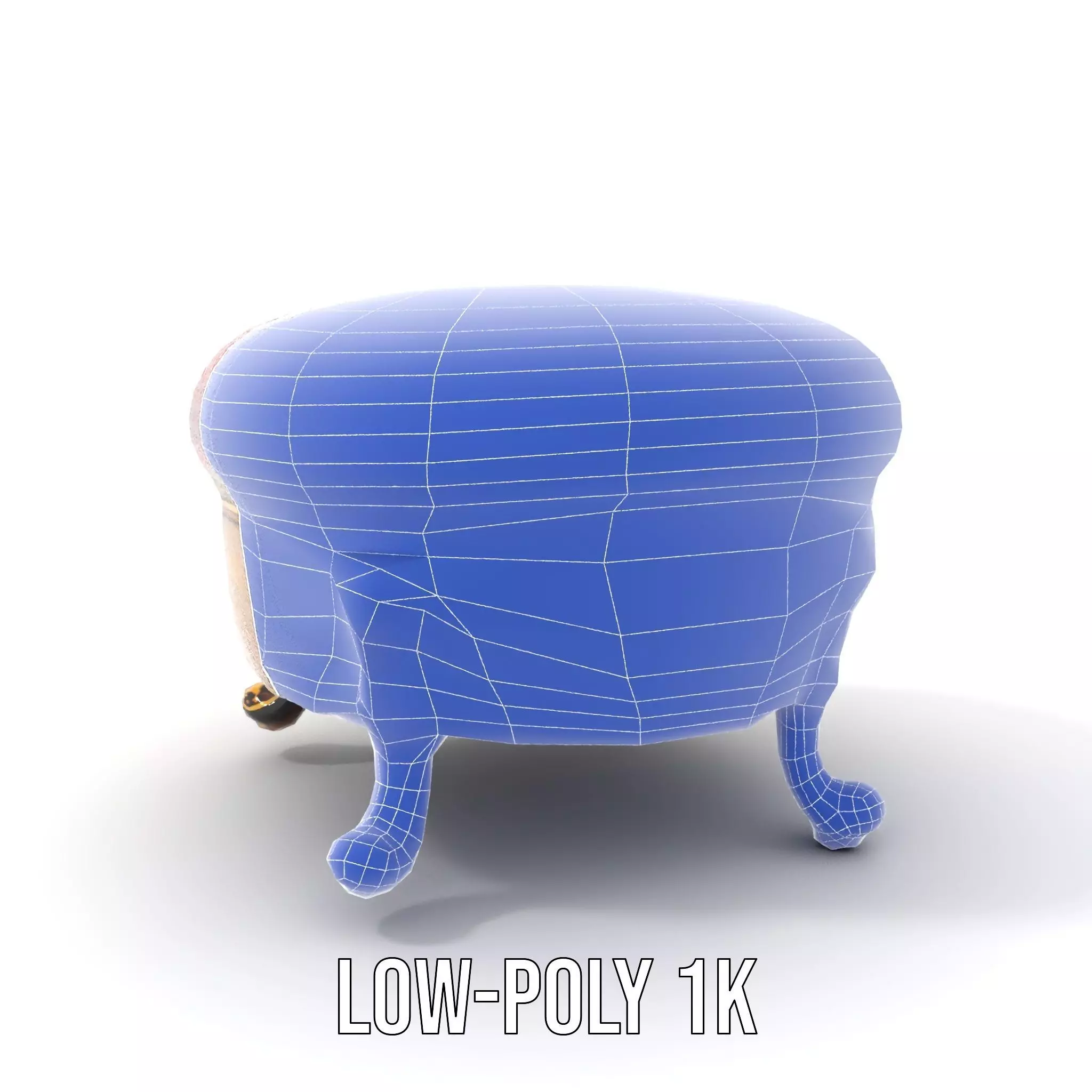 Elegant Red Ottoman model pack Low-poly 3D model_30