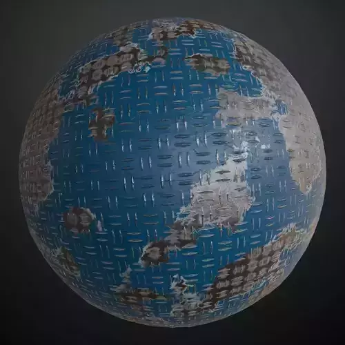 Worn Red Painted Corrugated Metal PBR Seamless