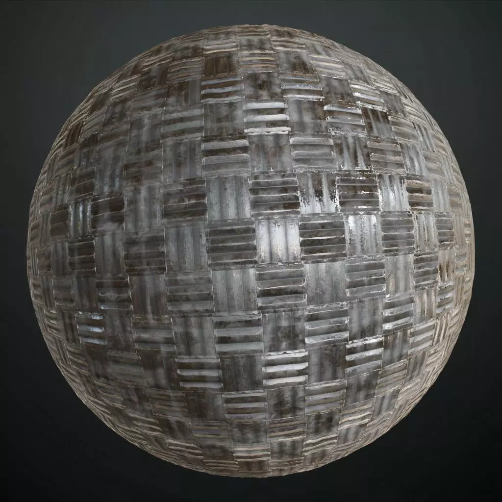 Pale Matte Directional Anti-Slip Metal PBR Seamless Texture_4