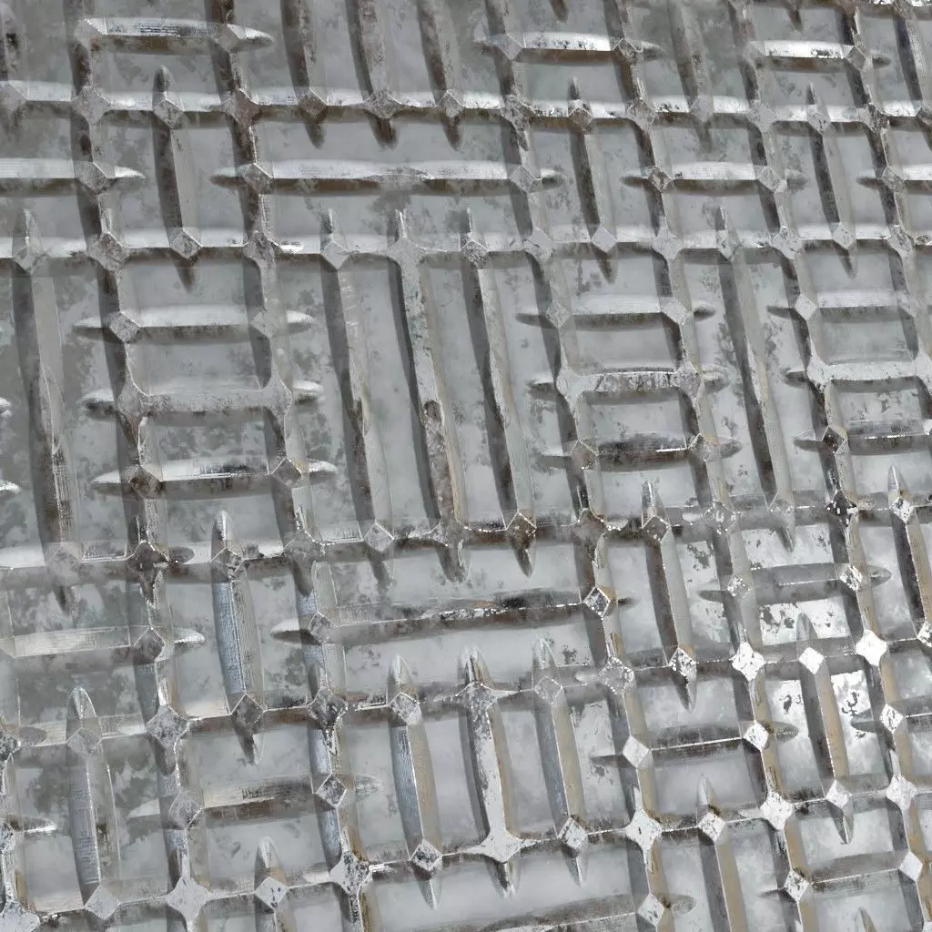 Dark Rough Slatted Metal Grate Cage PBR Seamless Texture_3