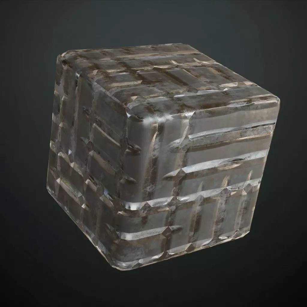 Dark Rough Slatted Metal Grate Cage PBR Seamless Texture_4