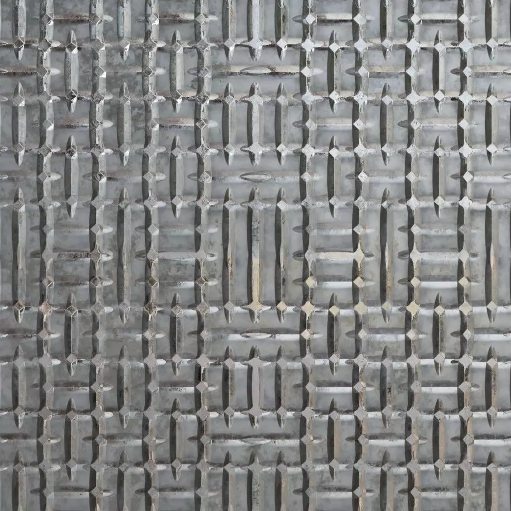 Dark Rough Slatted Metal Grate Cage PBR Seamless Texture_2